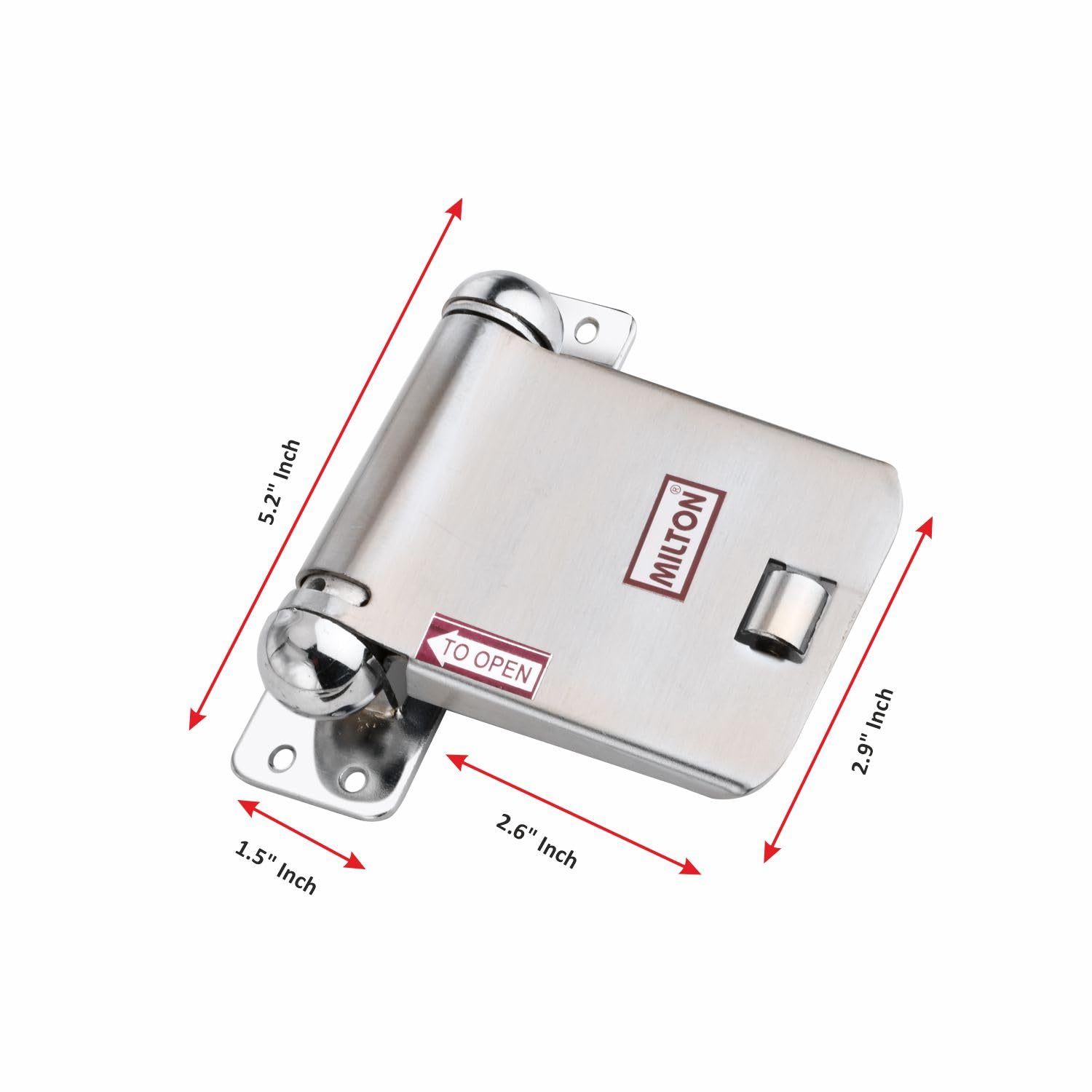 Milton SONET SS Concealed Door Closer, Automatic Self-Closing Mechanism with Installation Hardware