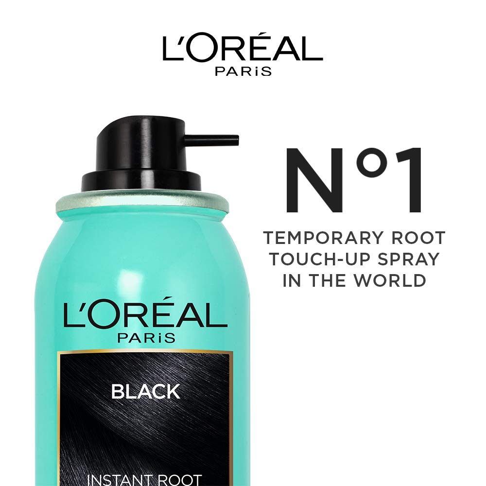 L’Oréal Paris Instant Root Concealer Spray, Ideal for Touching Up Grey Root Regrowth, Magic Retouch, 1 Black, 75ml (Pack of 2)
