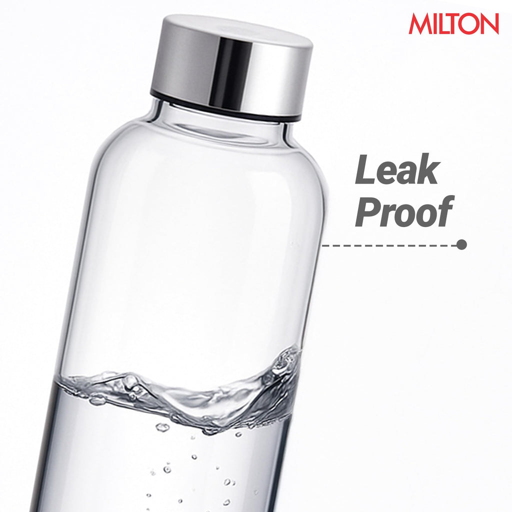 MILTON Costa 1000 Pet water bottle 1 ltr with Stainless Steel Lid, Leak proof, BPA Free, Reusable Water bottle for fridge, Office, School