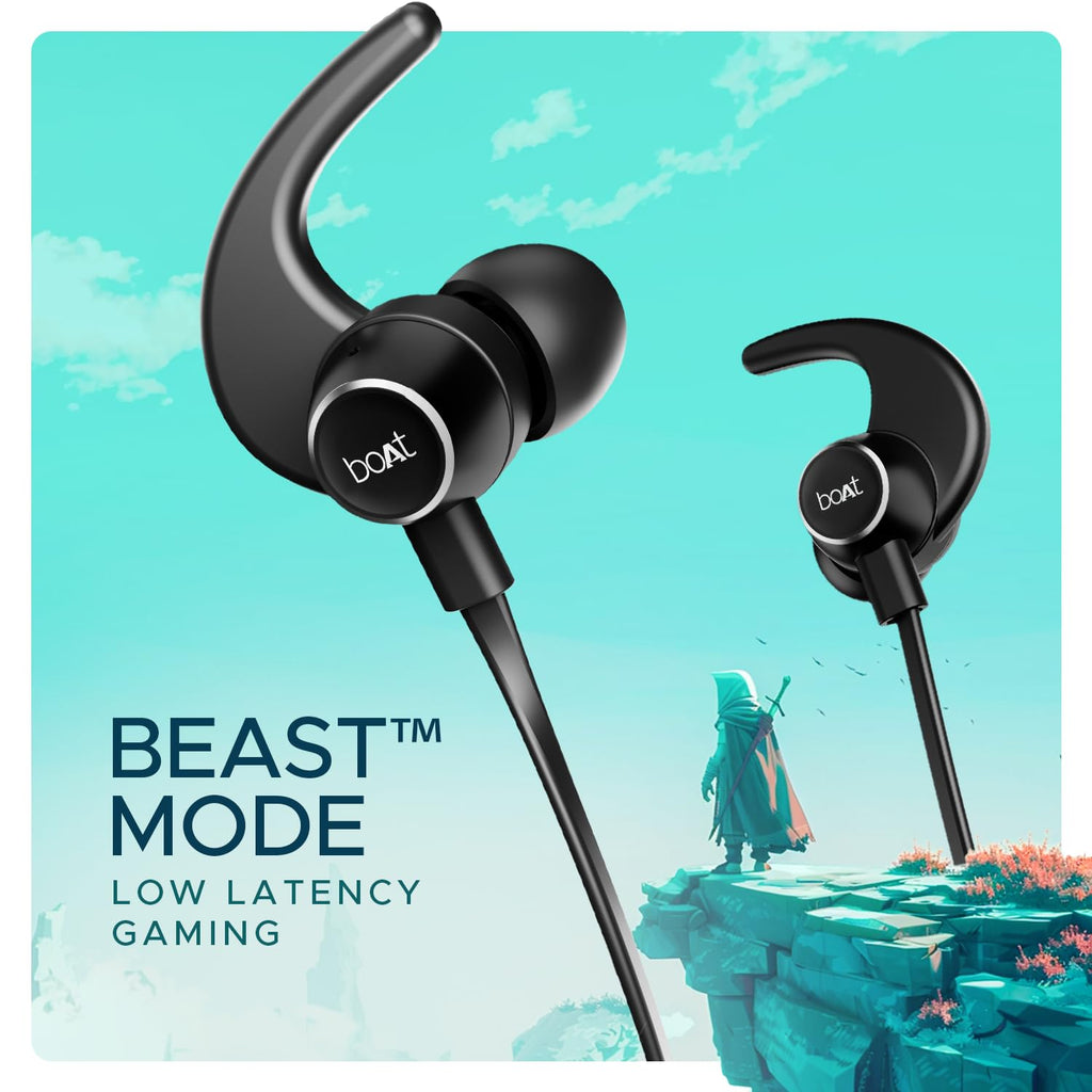 Boat Rockerz 255 Pro+, 60HRS Battery, Fast Charge, IPX7, Dual Pairing, Low Latency, Magnetic Earbuds, in Ear Bluetooth Neckband, Wireless with Mic Earphones (Active Black)