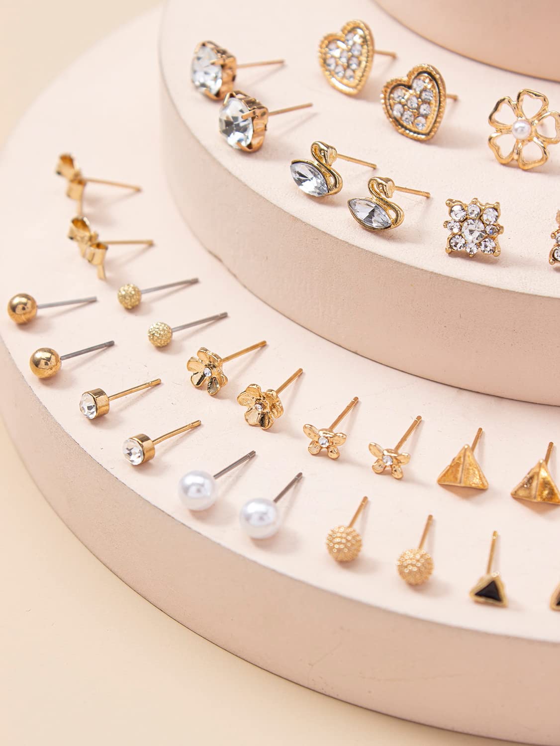 Shining Diva Fashion 30 Pairs Earrings Combo Set Latest Stylish Crystal Pearl Earrings for Women and Girls (14784er)