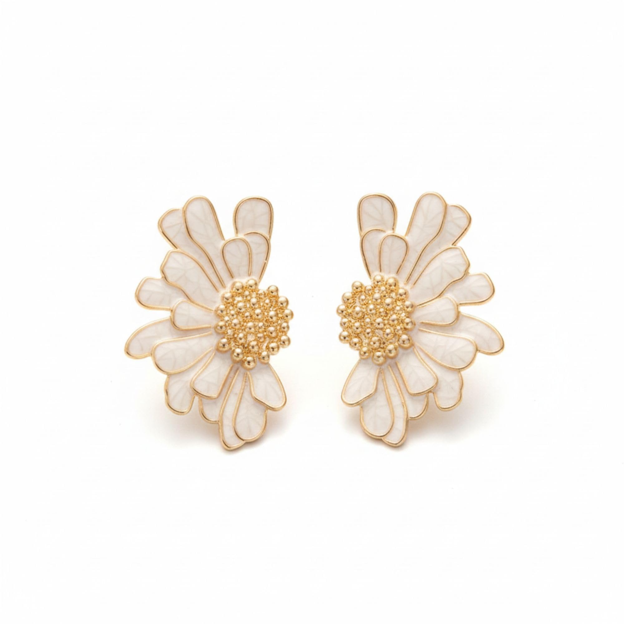 NAMASTE YAARI Elegant Korean Floral Statement Earrings for Women | Gold-Plated Daisy Inspired Ginkgo Leaf Design | Lightweight Summer Party & Beach Jewelry | Earrings for girls stylish
