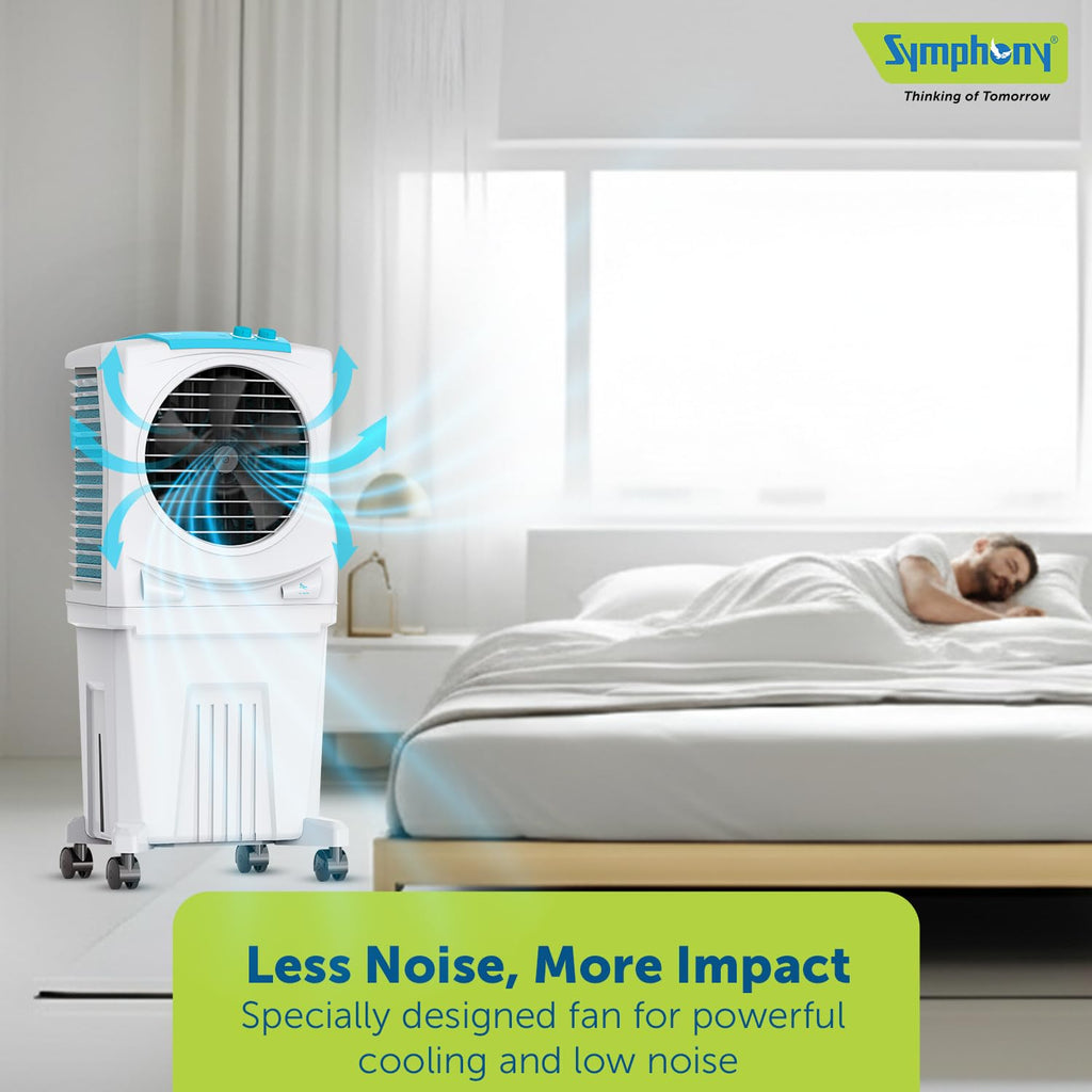 Symphony Ice Cube 40XL Room Air Cooler | Powerful fan | 3-Side Honeycomb Pads | CFD Technology | 1-Year Warranty