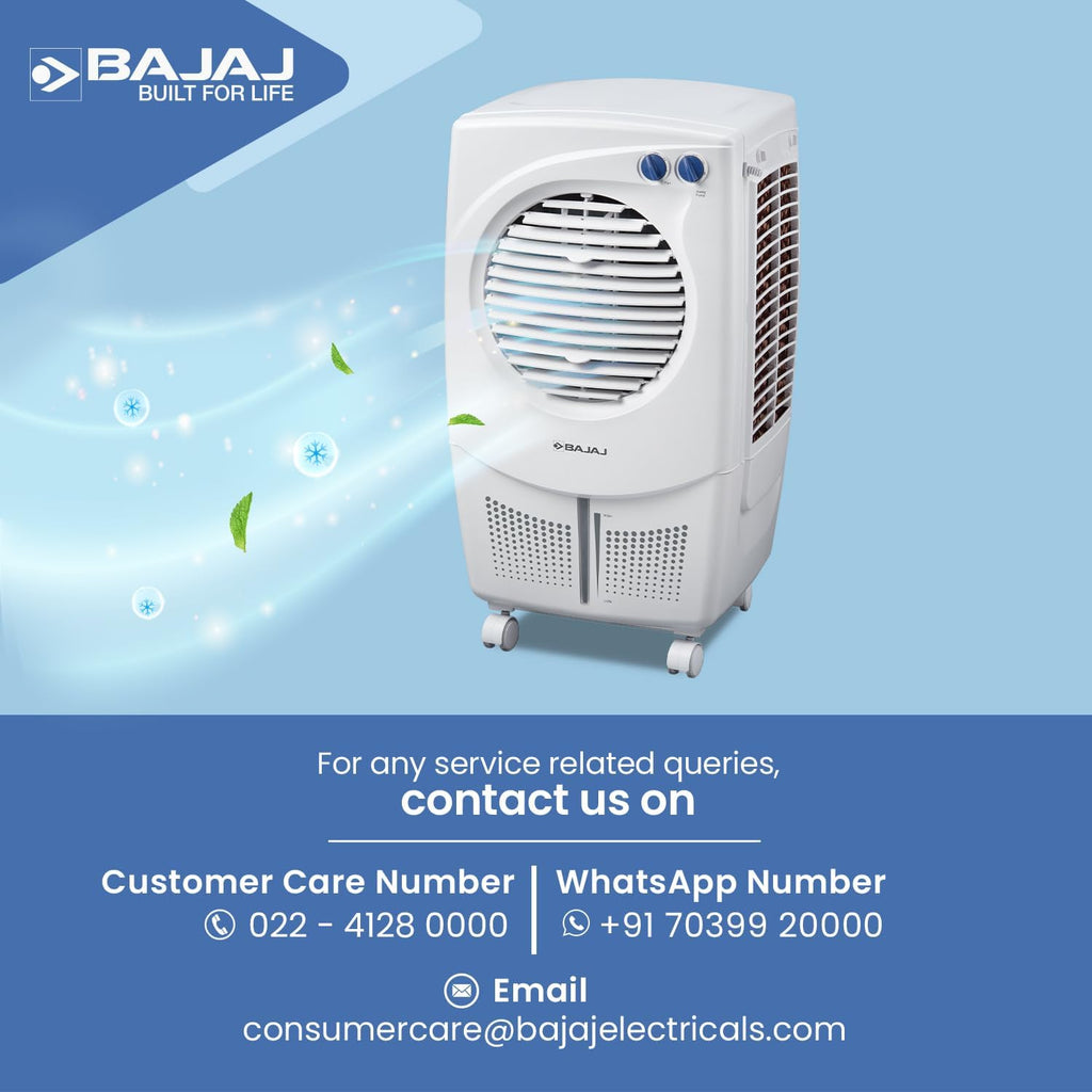 Bajaj PX25 Torque Air Cooler For Room 24L|Mini Air Cooler For Home|Anti-Bacterial Honeycomb Cooling Pads|16Ft Air Throw|High Speed Fan|Inverter Compatible|3 Yrs Comprehensive Product Warranty|White