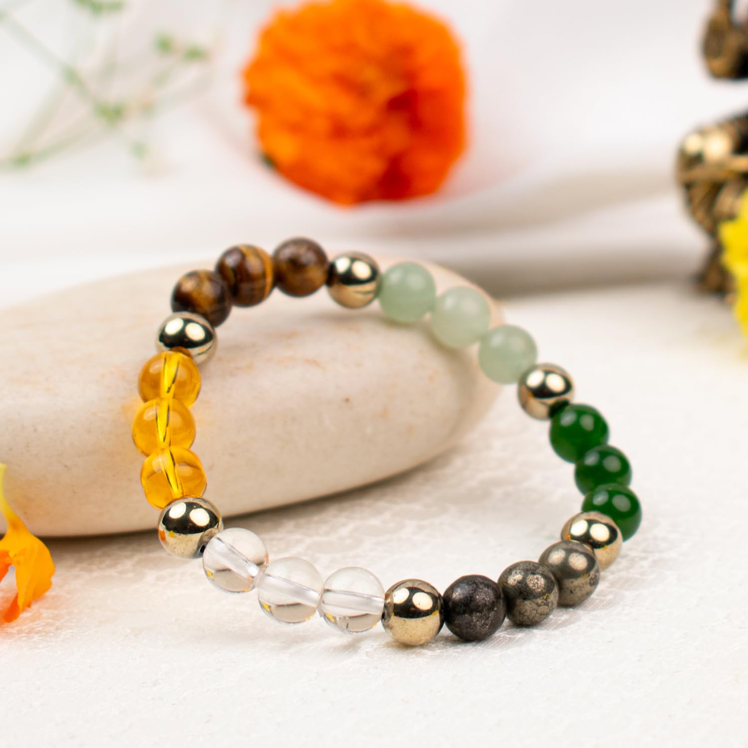 Astrotalk Dhan Yog Bracelet | Attracts Wealth & Financial Prosperity | Pyrite, Citrine, & Aventurine | Astrology Dhanyog Bracelet for Men & Women | Certificate of Authenticity