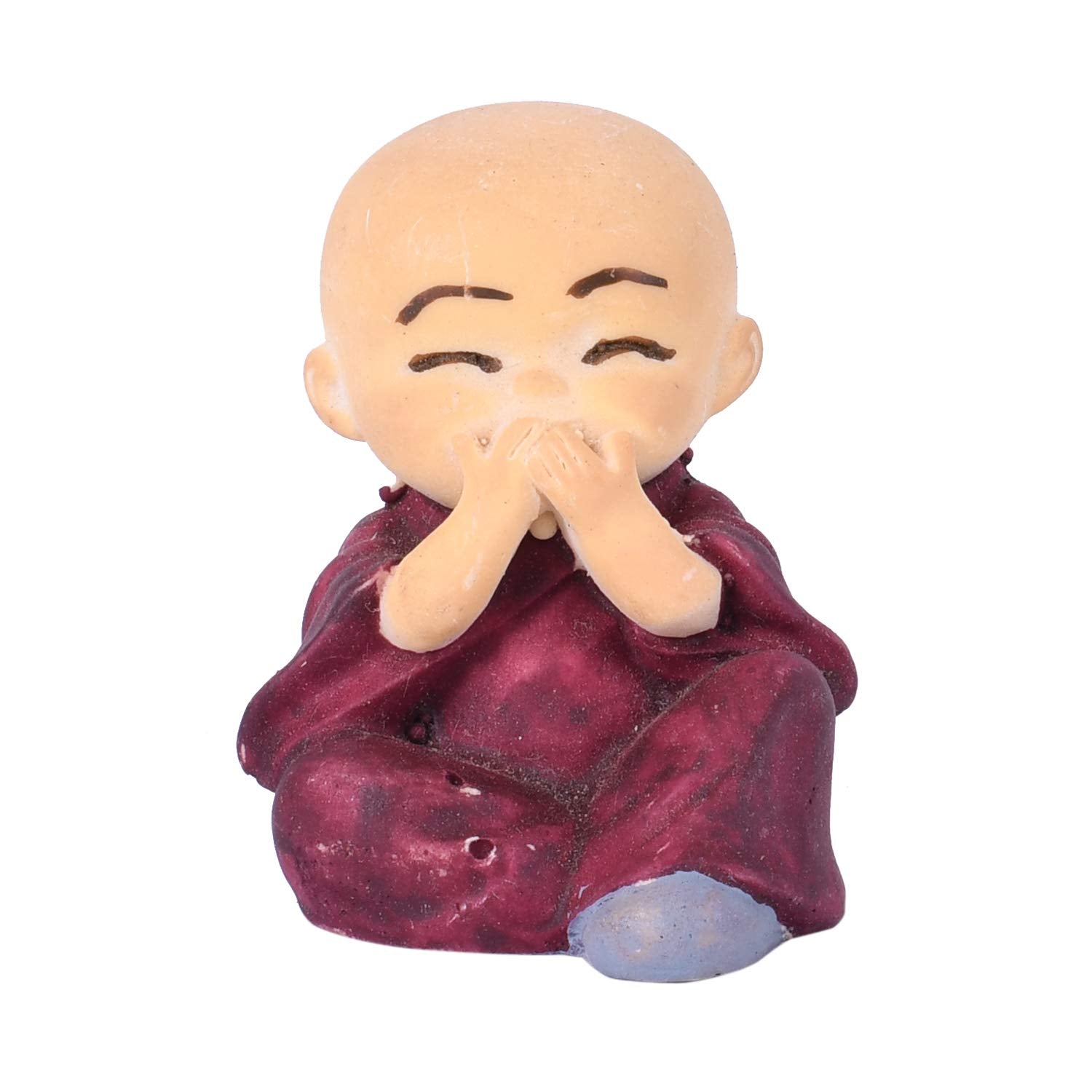 Collectible India Buddha Monk Set of 4 Statue Figurines Home Decor Items, Decorative Items for Home, Showpiece Cute Mini Idol for Car Dashboard Table Top Decoration Item Living Gift (Type 1)