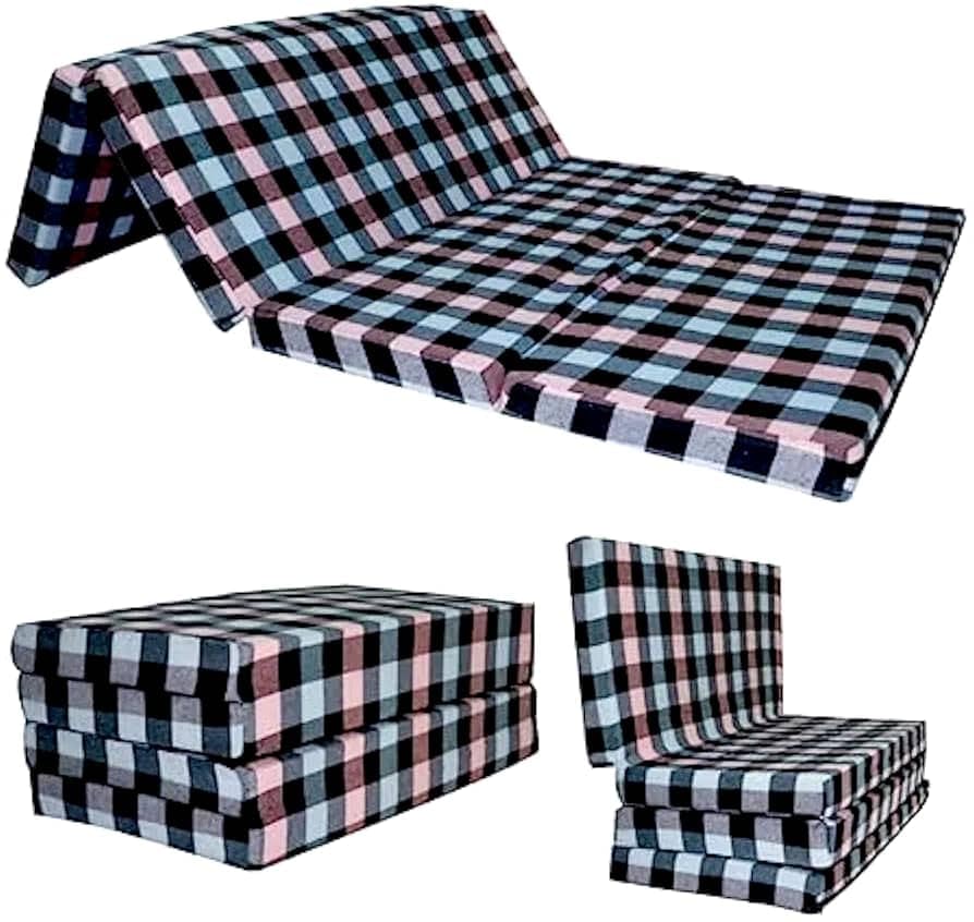 Mattress, Foldable, Lightweight, Travel, Outdoor Camping, Cotton, Portable Mattress, Floor Sleeping Mat for Sleeping Soft Foam Slim Mattress for Single Bed (72"X36"X2") Multicolour R-7R