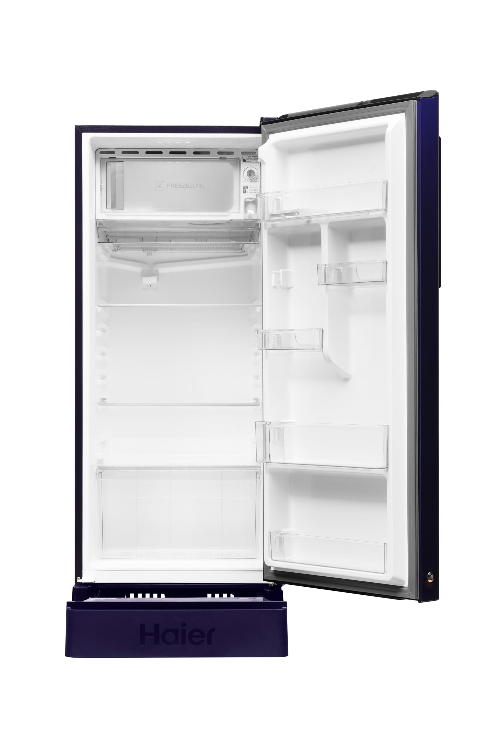 Haier 190L 4 Star Direct Cool Single Door Refrigerator | Toughened Glass Shelves | Fast Ice Making in Just 60 minutes | Large Veg Box| Easy Clean Back (HED-204TMIBA-N, Marine Ivy, Base Stand)