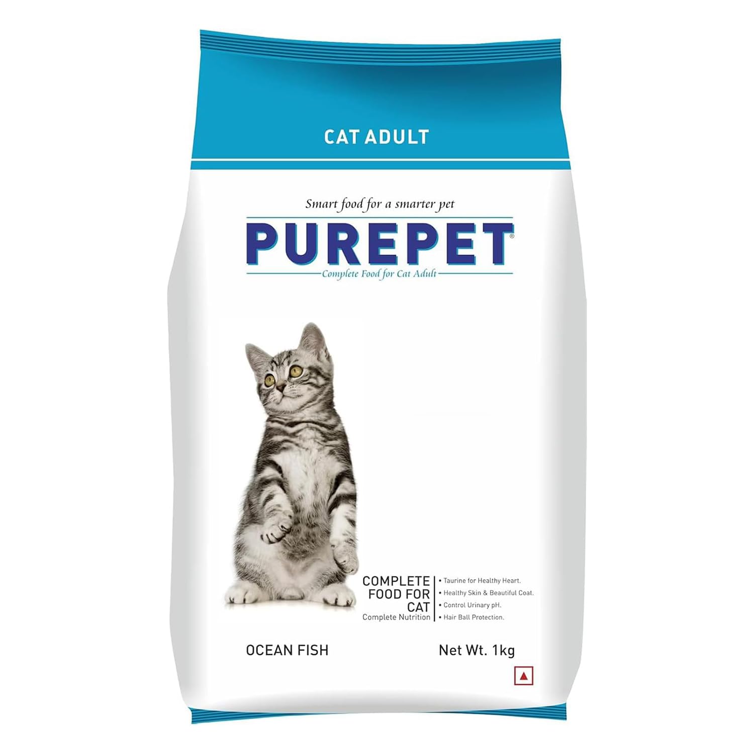 Purepet Adult Dry Cat Food 1kg | Ocean Fish Flavour | Hairball Protection | Heart Care with Taurine | Skin & Coat Health