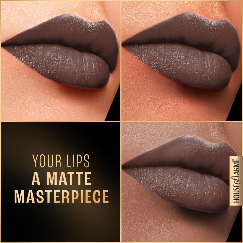 Lakme Forever Matte Liquid Lip Colour, Brown Espresso, 5.6 ml
