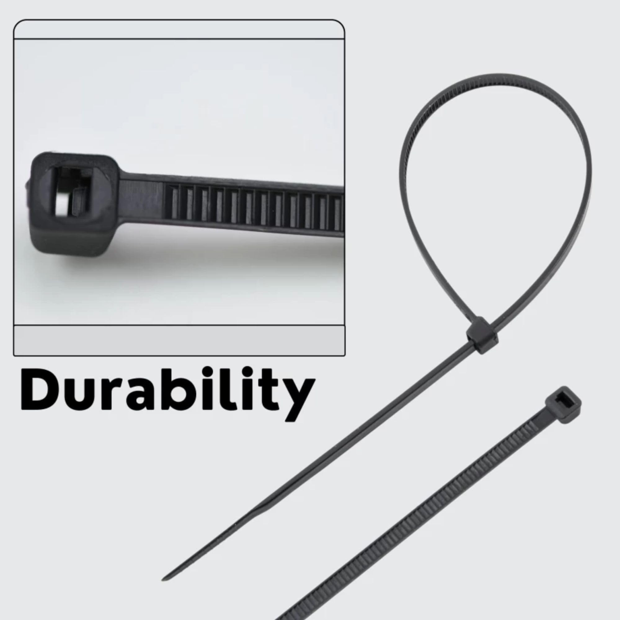 Hian 4-Inch Nylon Cable Ties (100-Pack) – Heavy-Duty, Self-Locking Plastic Straps for Indoor and Outdoor Use – Durable, Adjustable Cable Management Solution (100 mm x 2.5 mm, Black)