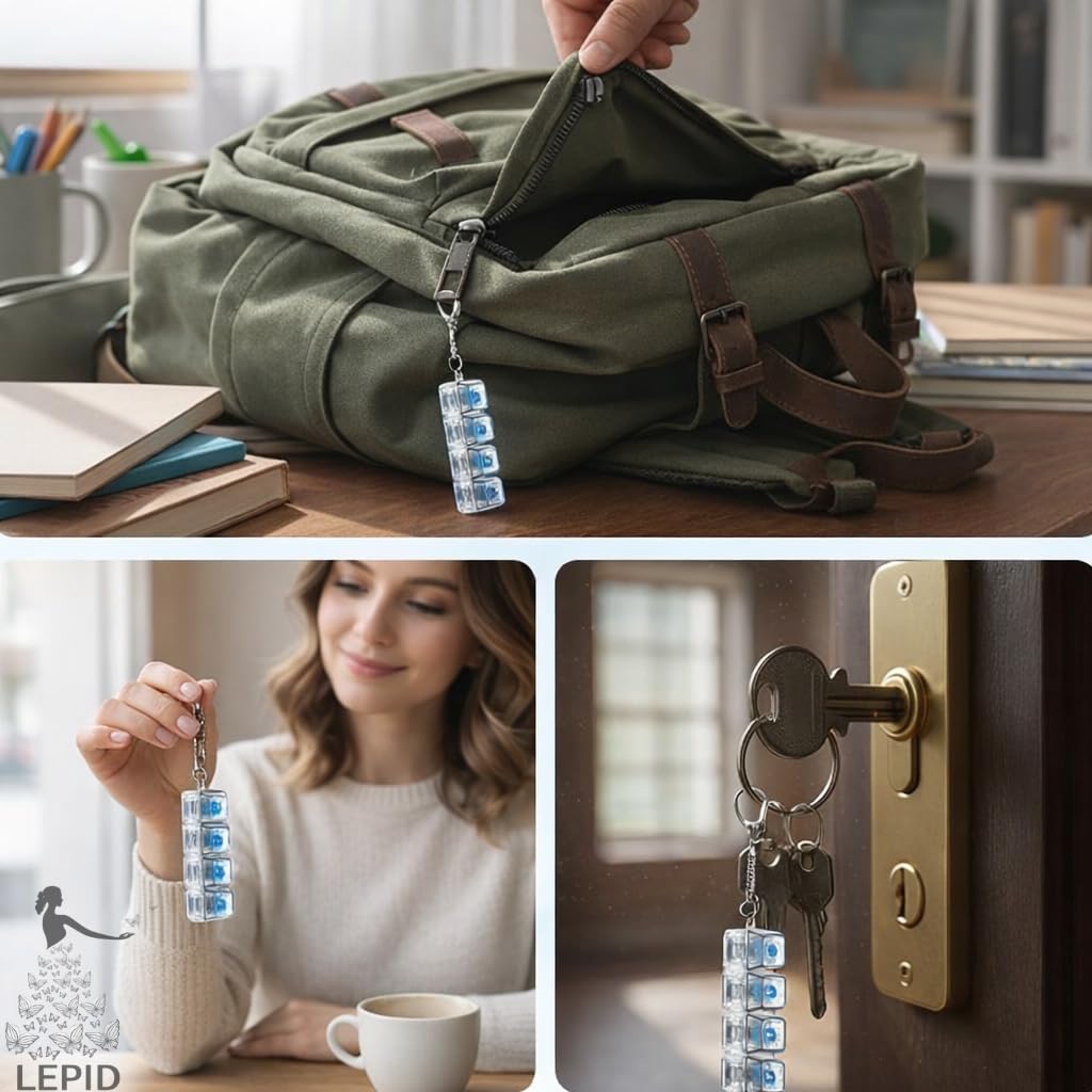Mechanical Keyboard Switch Fidget Keychain with LED Glow for Stress Relief, Clicky Desk Toy for Adults, Portable EDC Keyring Accessory for Office, Travel & Daily Use