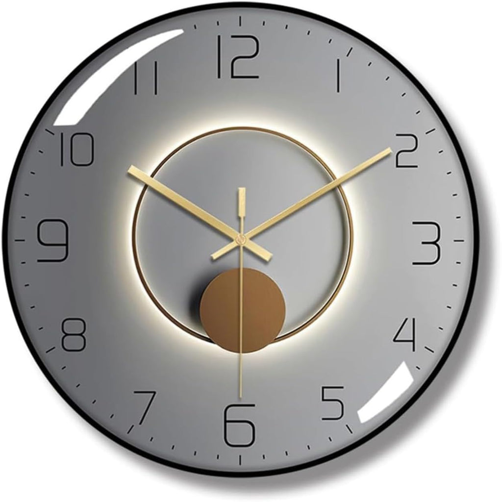 TEKCOOL Wall Clock 12" Silent Quartz Decorative Wall Clock Non-Ticking Classic Digital Clock Battery Operated Round Easy to Read Handheld Complete Home/Kitchen/Bedroom(407)'