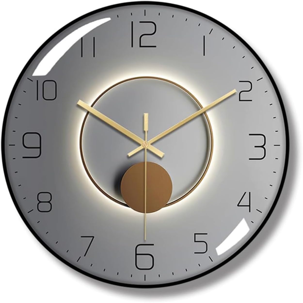 TEKCOOL Wall Clock 12" Silent Quartz Decorative Wall Clock Non-Ticking Classic Digital Clock Battery Operated Round Easy to Read Handheld Complete Home/Kitchen/Bedroom(407)'