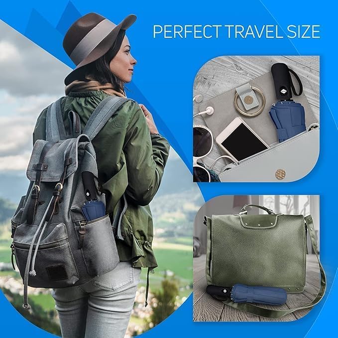 TEKCOOL Umbrella, UV Big Size Umbrella for Sun Protection Rain Windproof Strong Large 3 Fold for Men Women Kids Boys Girls Perfect & Stylish Windproof & Compact