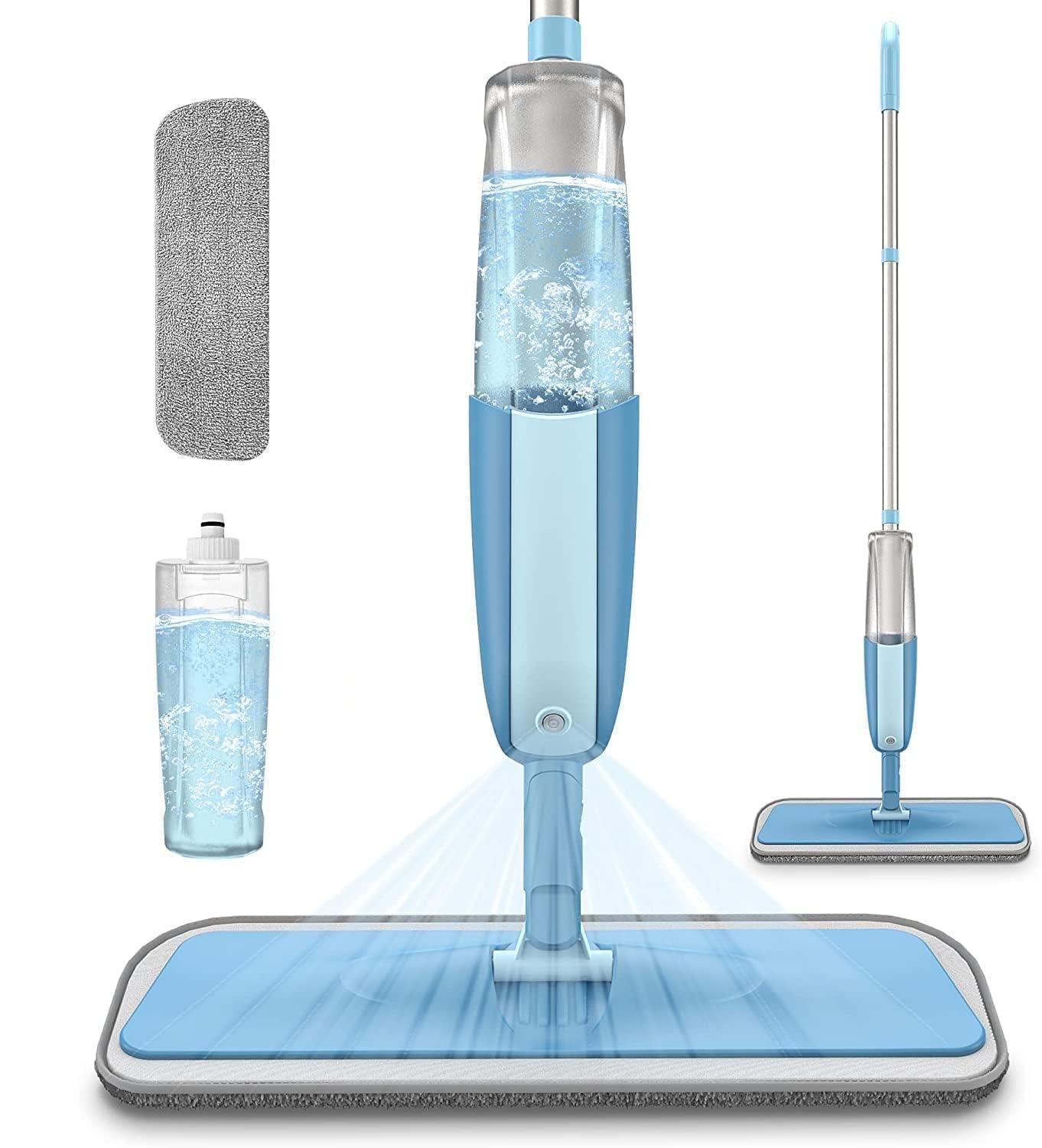 OLMARTT KITCHENWARE Spray Mop with Refillable Water Tank, 360° Rotating Flat Mop with Microfiber Pad for Tiles, Marble, Wooden Floor