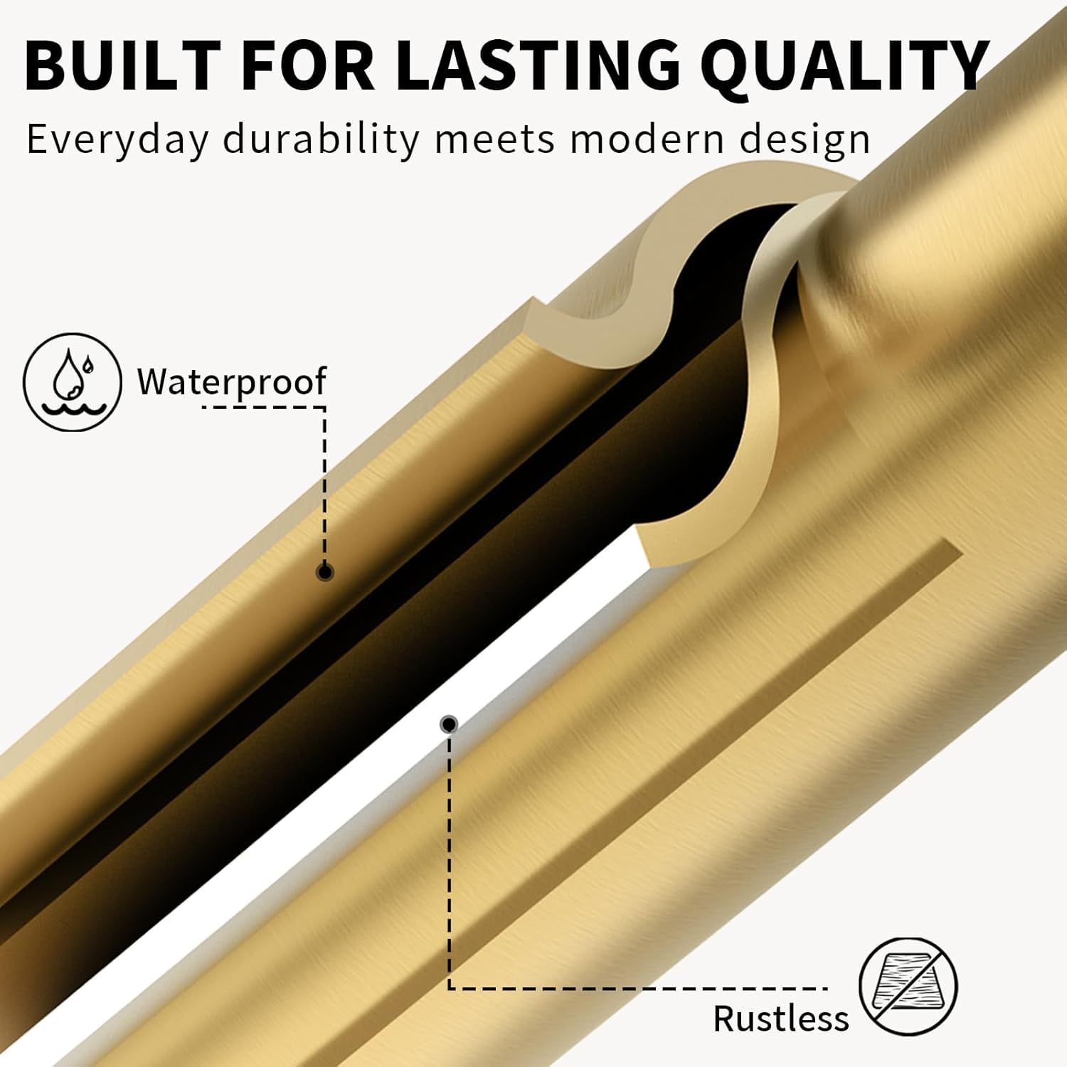 Oslen Self Adhesive Towel Holder for Bathroom Gold Finish No Drill Hand Towel Ring Stainless Steel and Zinc Alloy Self Adhesive Towel Hanger for Bath, Kitchen