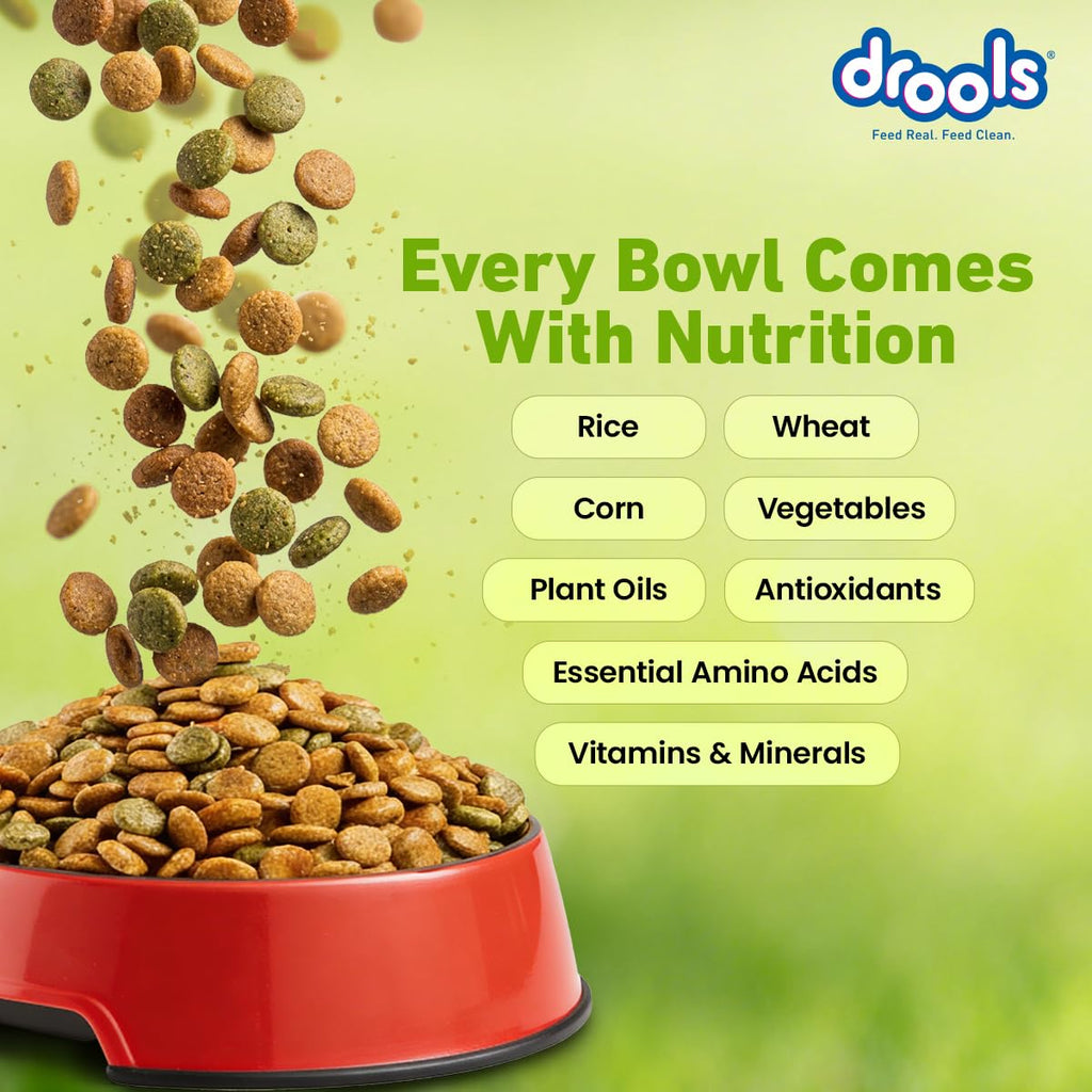 Drools Dry Dog Food All Life Stages 10kg | 100% Vegetarian Flavour | Supports Digestive Health | Strong Bones & Teeth | Boosts Immunity | Healthy Skin & Shiny Coat