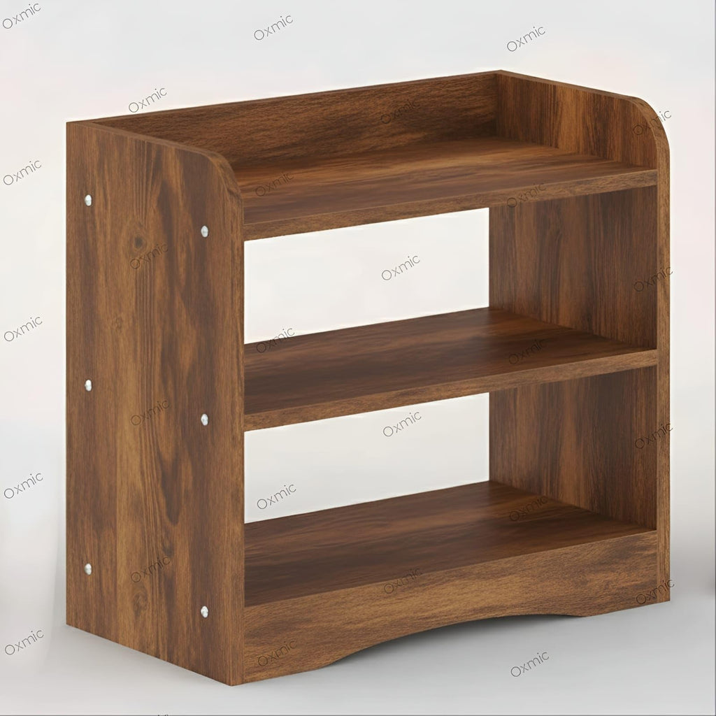 Shoper cart Side Tables for Bedroom, Bed Side Tables for Bed Room, Wooden End Table with Open Shelves, Bedside Table with Storage, Natural Wood Finish (Rustic)