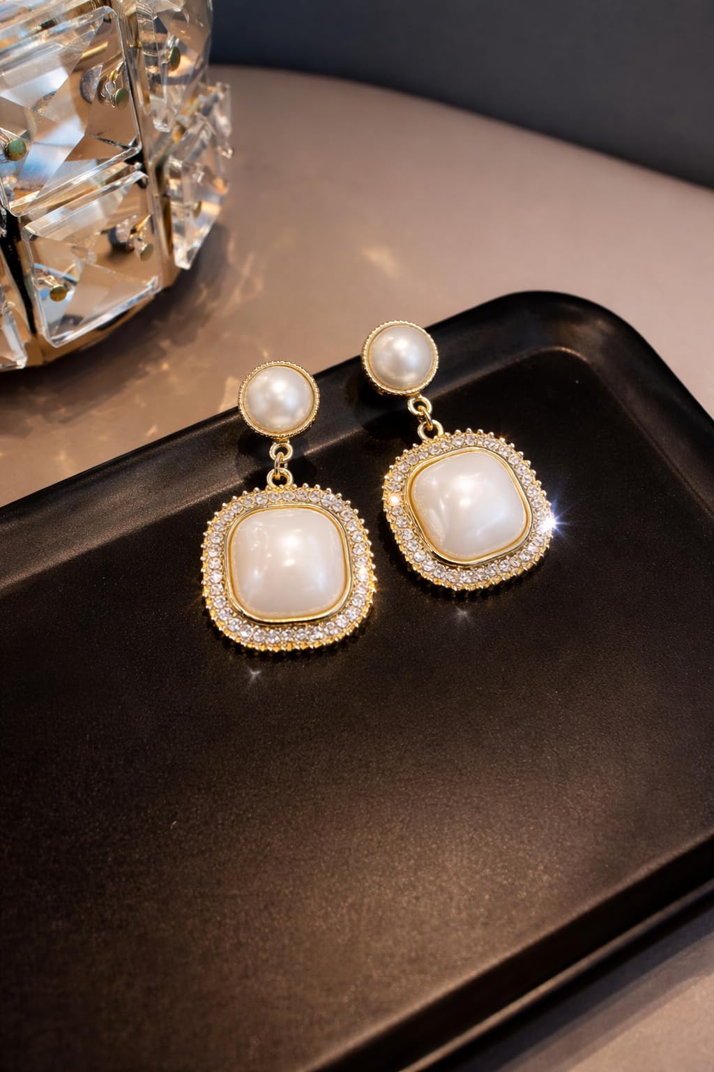 Combo of 3 Latest stylish Pearl earrings set for women and girls | drop earrings, bow earrings & halo earring set | Korean earrings set | Pearl studs earrings for women & Girls