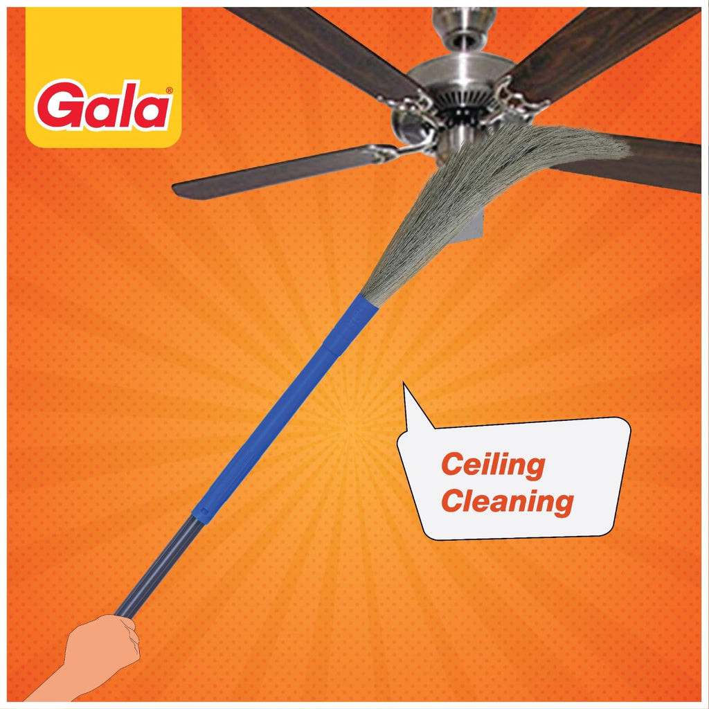 Gala No Dust Broom 2 in 1 with Extendable Handle for Ceiling and Floor Cleaning, Long Handle Jhadu