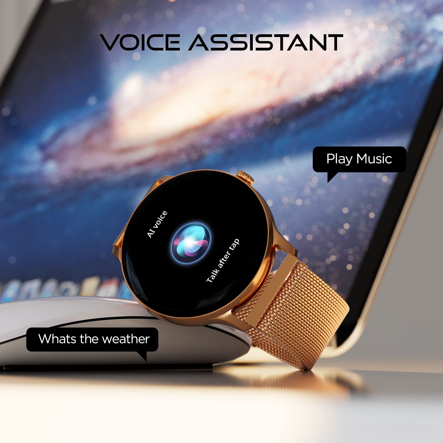Fire-Boltt Phoenix Ultra Smart Watch 1.39" HD Display, Bluetooth Calling, AI Voice Assistant, 120 Sports Modes, IP67 Waterproof, SpO2 Monitor Smart Watch for Man & Woman - Gold