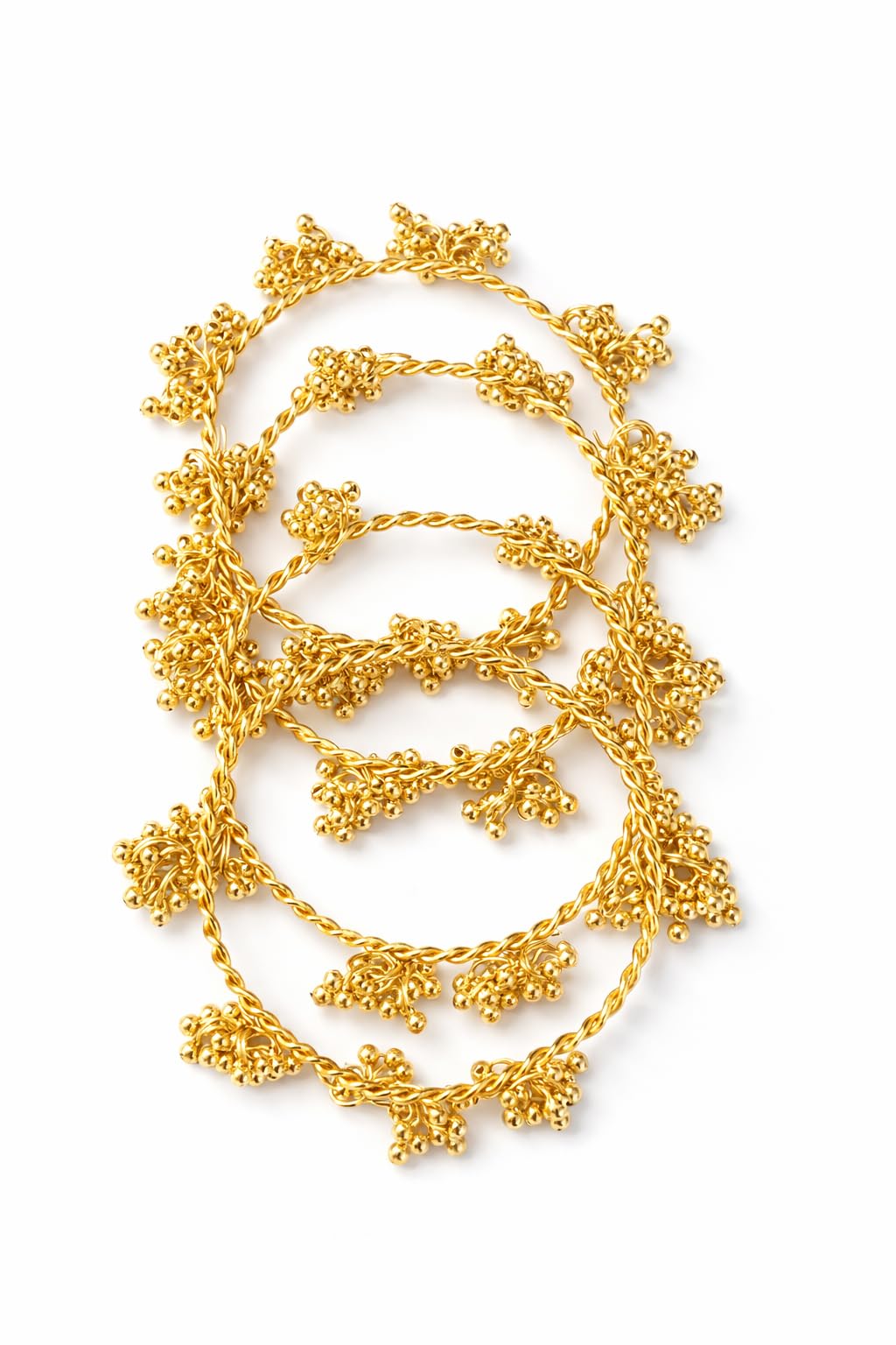 Swara Creations Traditional Gold Plated Kashmiri Ghungroo Latkan Bangles Set for Women and Girls|Set of 4 Bangles