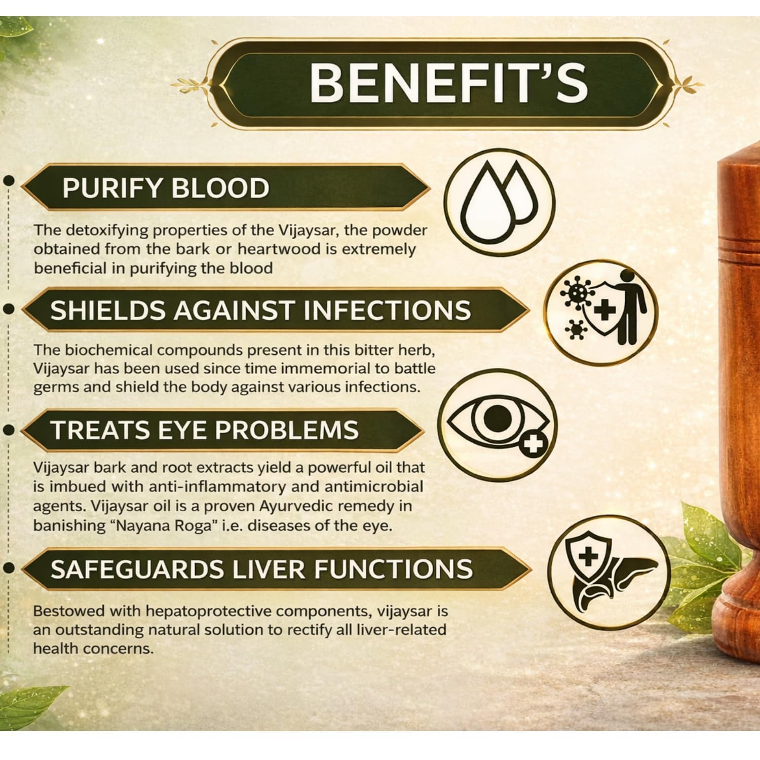 Vijaysar Ki Lakdi Ka Glass 100ml | Ayurvedic Wooden Tumbler for Sugar Balance, Digestion & Wellness | Natural Bija Wood Glass for Detox Water | Handmade Durable No Chemicals No Side Effects