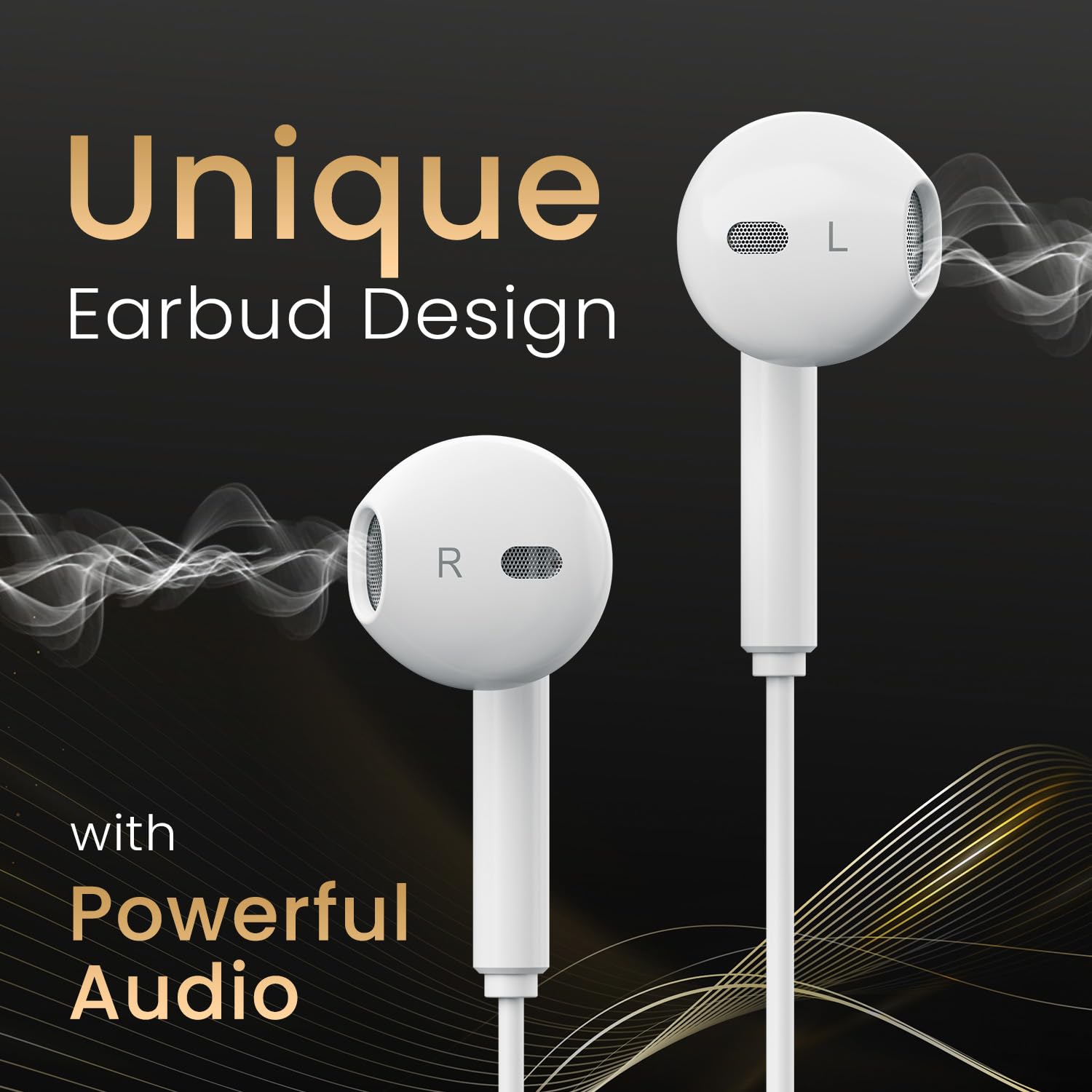 Portronics Conch Theta A in Ear 3.5mm Wired Earphones with In Line HD Mic, Powerful Audio, 14.2mm Dynamic Driver, Unique Earbuds Design, TPE Anti Tangle Wire,In line Controls,Wide Compatibility(White)