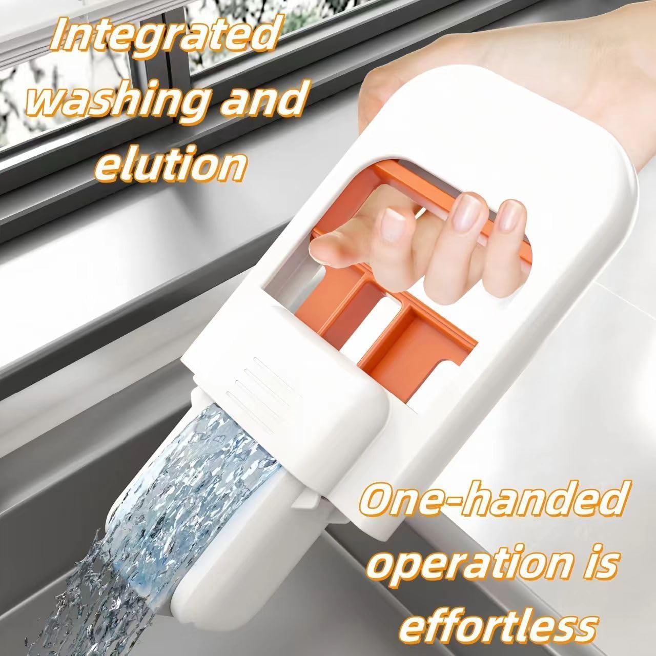 Zestzen Mini Foldable Sponge Cleaner with Self-Wringing Handle | Compact Wet & Dry Cleaning Tool for Home, Kitchen, Bathroom, Car & Office | Portable Space-Saving Cleaner