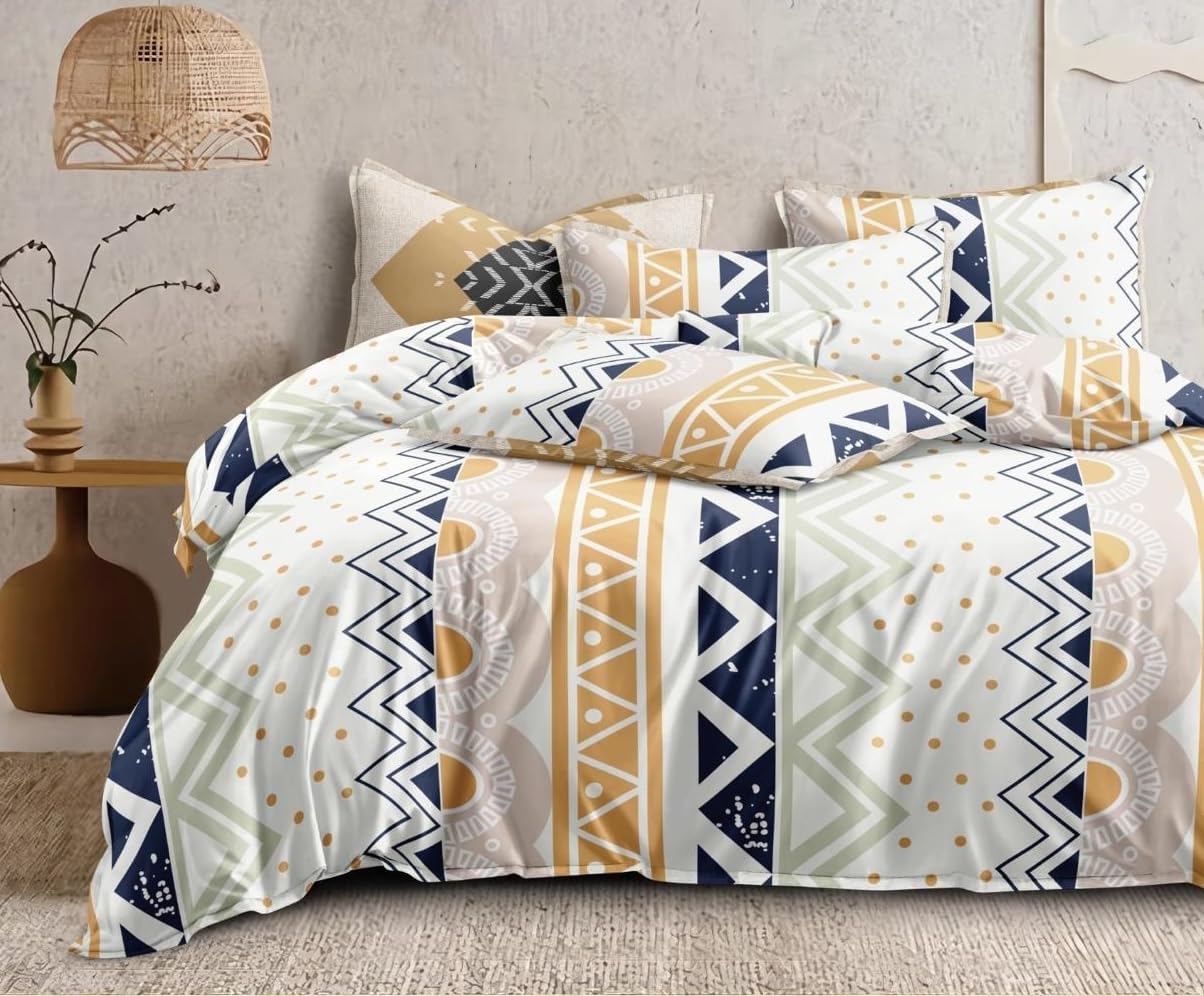 THE HOME STYLE Super Soft Glace Cotton King Size Printed Pillow Covers ll Pillow Cases ll Set of 2 Piece- 18"x 28" Inches (Abstract Mist)