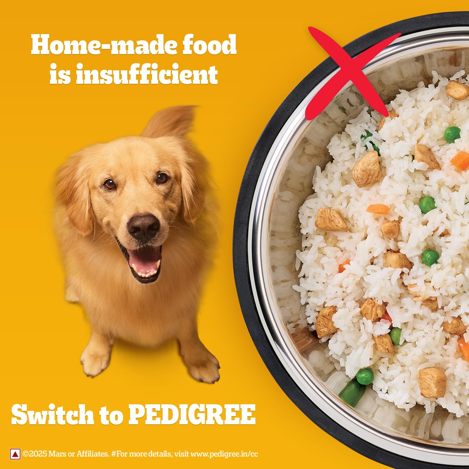 Pedigree Adult Dry Dog Food, Chicken & Vegetables, 3 kg, Contains 37 Essential Nutrients, 100% Complete & Balanced Food for Adult Dogs