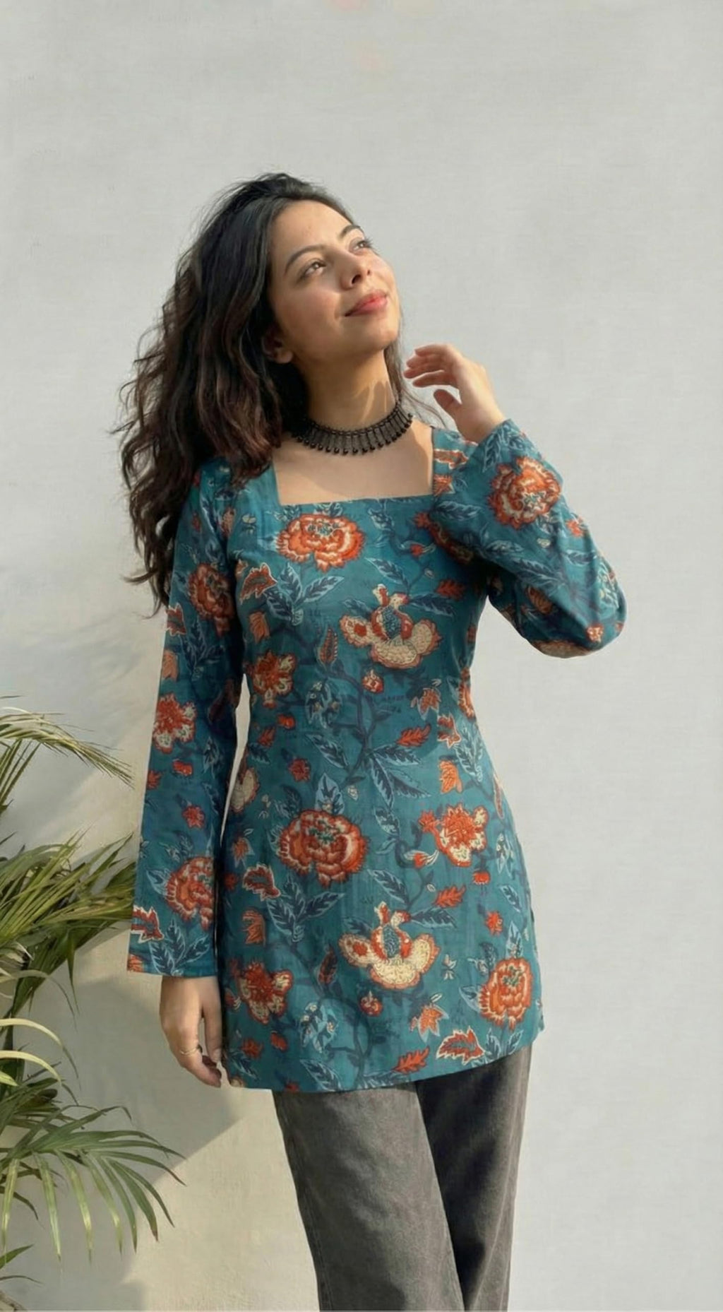 ANNI Designer Women's Viscose Blend Printed Short Kurti (SATHYAM RAMA_M_RAMA_Medium)