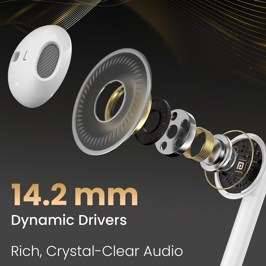 Portronics Conch Theta A in Ear 3.5mm Wired Earphones with In Line HD Mic, Powerful Audio, 14.2mm Dynamic Driver, Unique Earbuds Design, TPE Anti Tangle Wire,In line Controls,Wide Compatibility(White)