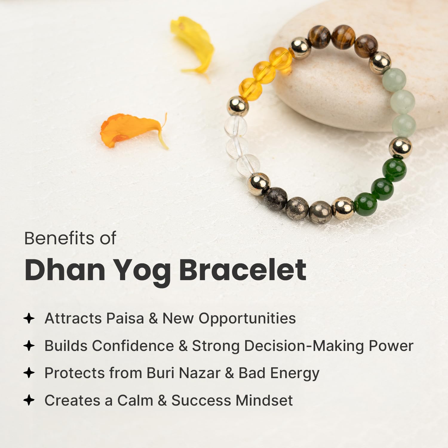 Astrotalk Dhan Yog Bracelet | Attracts Wealth & Financial Prosperity | Pyrite, Citrine, & Aventurine | Astrology Dhanyog Bracelet for Men & Women | Certificate of Authenticity