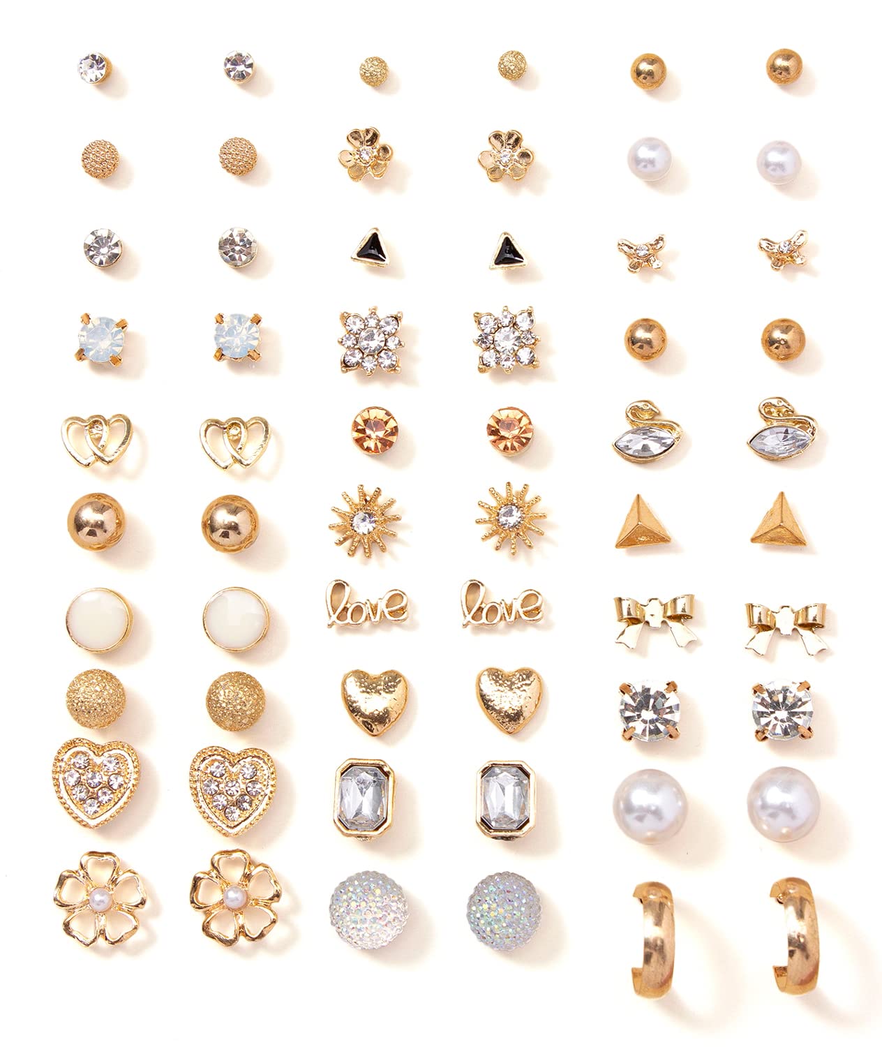 Shining Diva Fashion 30 Pairs Earrings Combo Set Latest Stylish Crystal Pearl Earrings for Women and Girls (14784er)