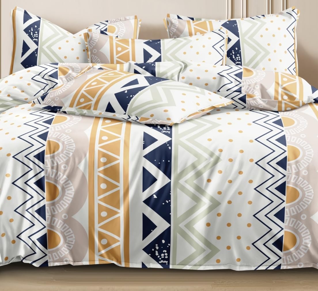 THE HOME STYLE Super Soft Glace Cotton King Size Printed Pillow Covers ll Pillow Cases ll Set of 2 Piece- 18"x 28" Inches (Abstract Mist)