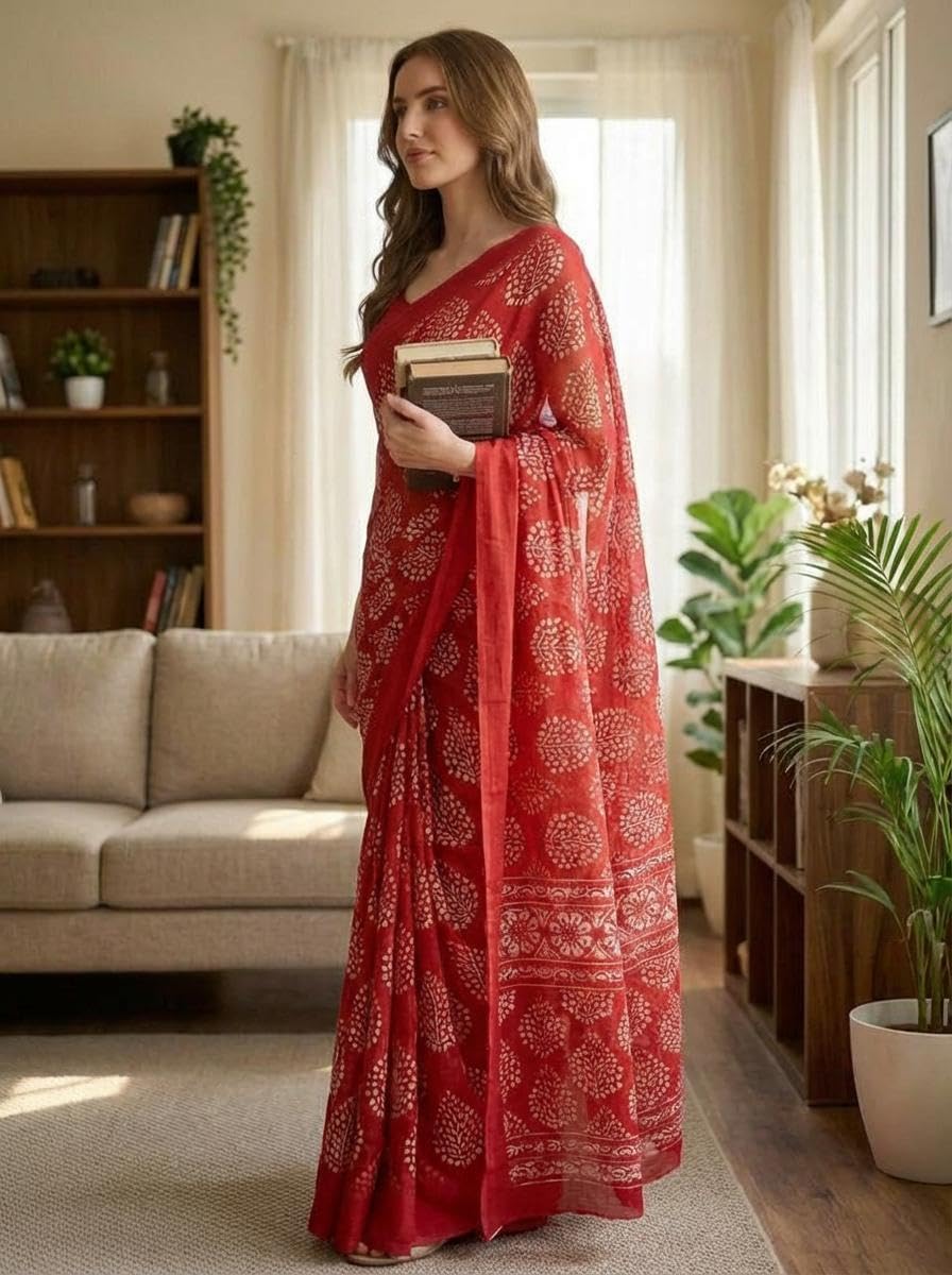 ANAND SAREES Printed Georgette Saree With Unstitched Blouse Piece -AI_LR_1878_2