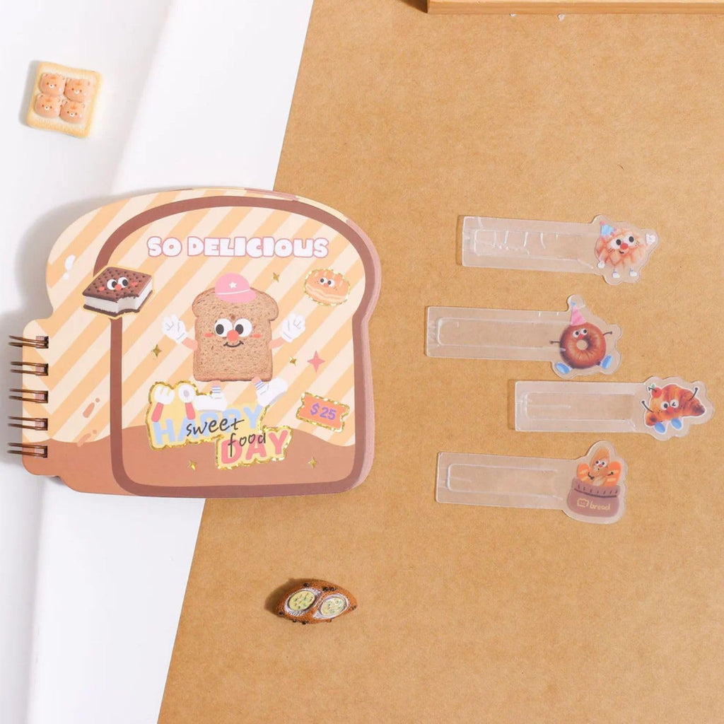 FunBlast Mini Diary for Kids –Bread Theme Spiral Notebook Diary with Bookmarks, Cute Kawaii Stationery, A7 Size Journal Diary, Ruled Notebooks for Boys & Girls – 60+ Sheets (RandomPrint)