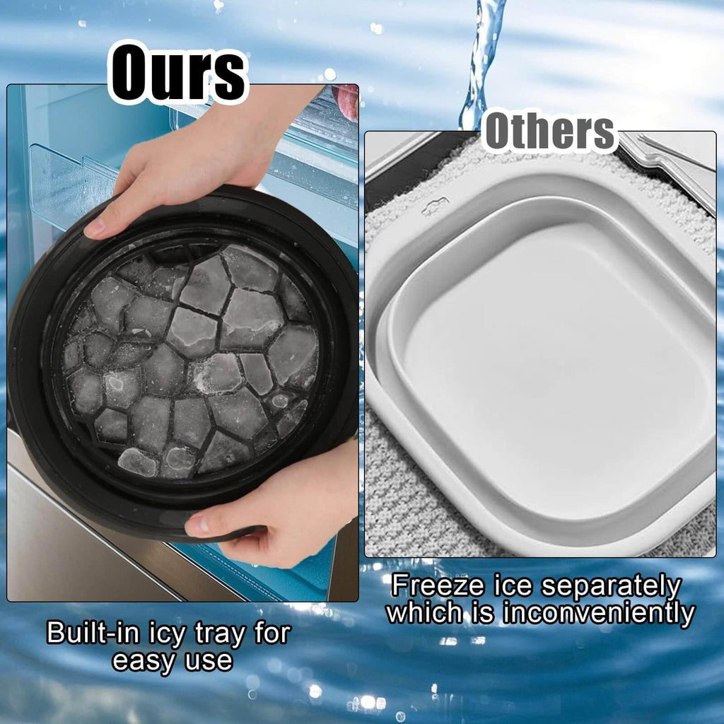 GRAYSON Face Ice Bowl | Ice Cube Tray For Face Dip | Ice Dunk Bowl For Face with Built-In Icetray, Collapsible Silicone Facial Ice Bath Bowl for Cold Plunge Therapy, Skin Tightening & Acne Relief