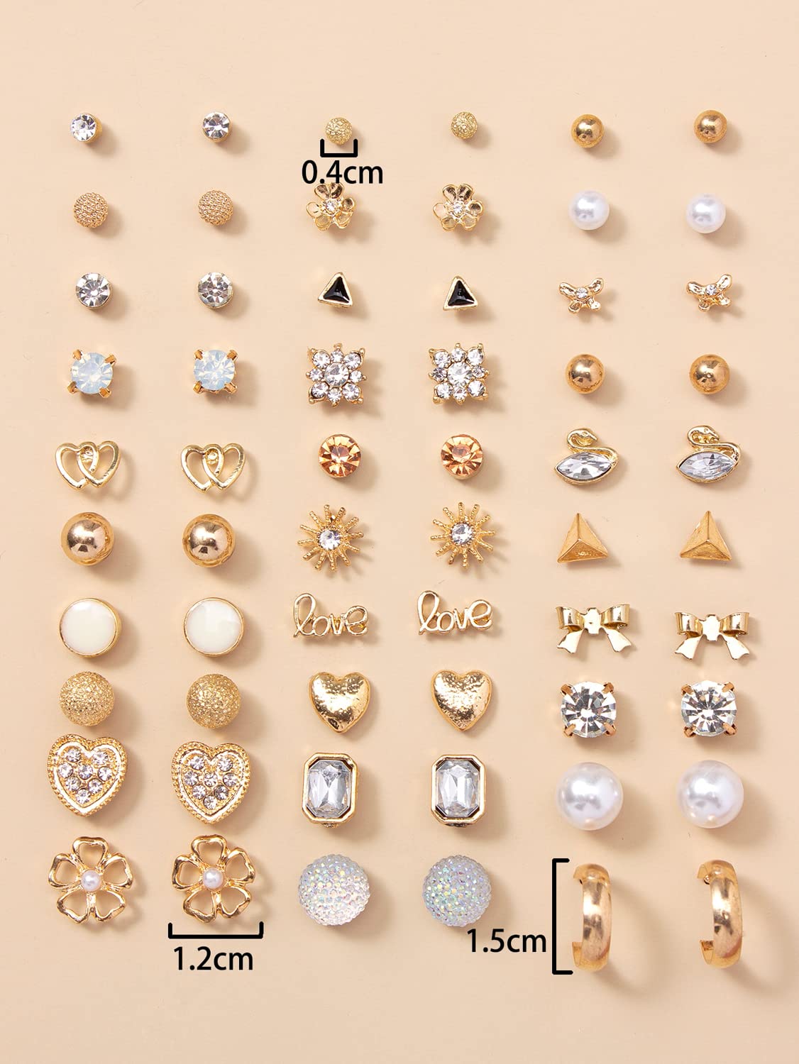 Shining Diva Fashion 30 Pairs Earrings Combo Set Latest Stylish Crystal Pearl Earrings for Women and Girls (14784er)