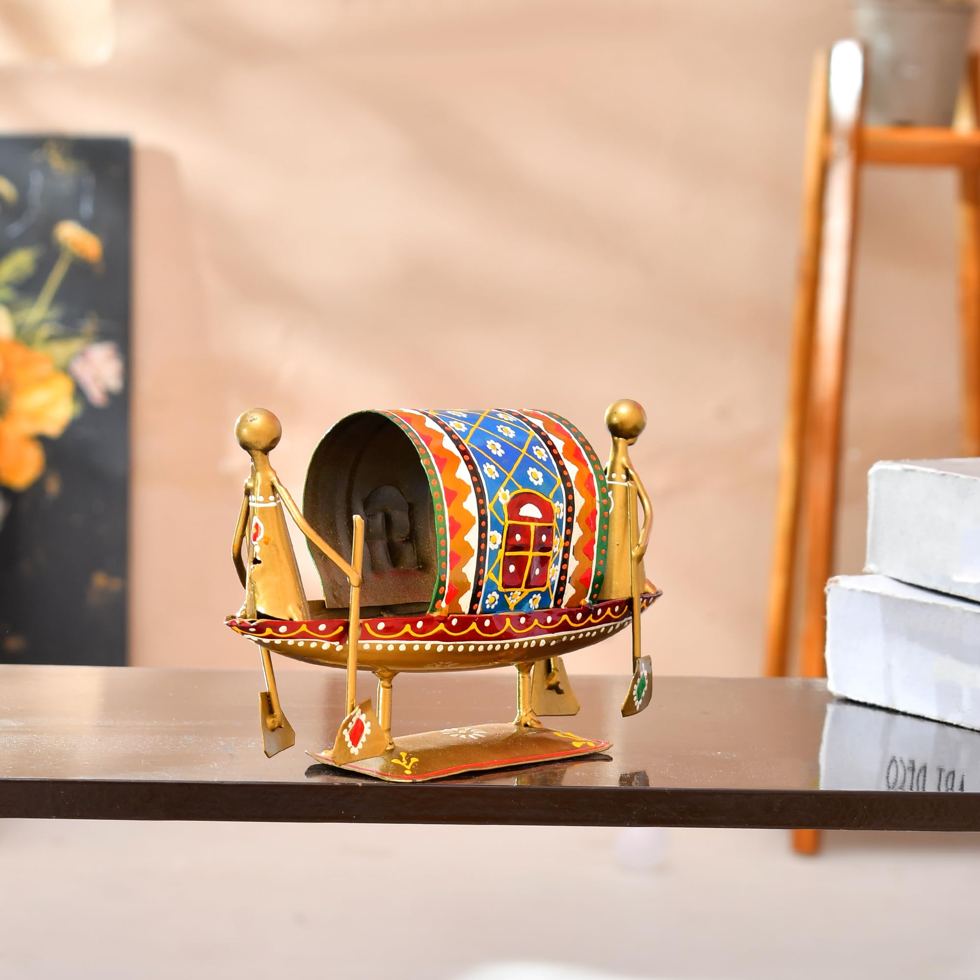 CraftVatika Home Decor Decoration Items for Living Room,Metal Boat Naav Showpiece,Decorative Items for Living Room,Gift Item Housewarming,Marriage,Wedding,Corporate Items,Multicolor,19.5cm,10.5cm