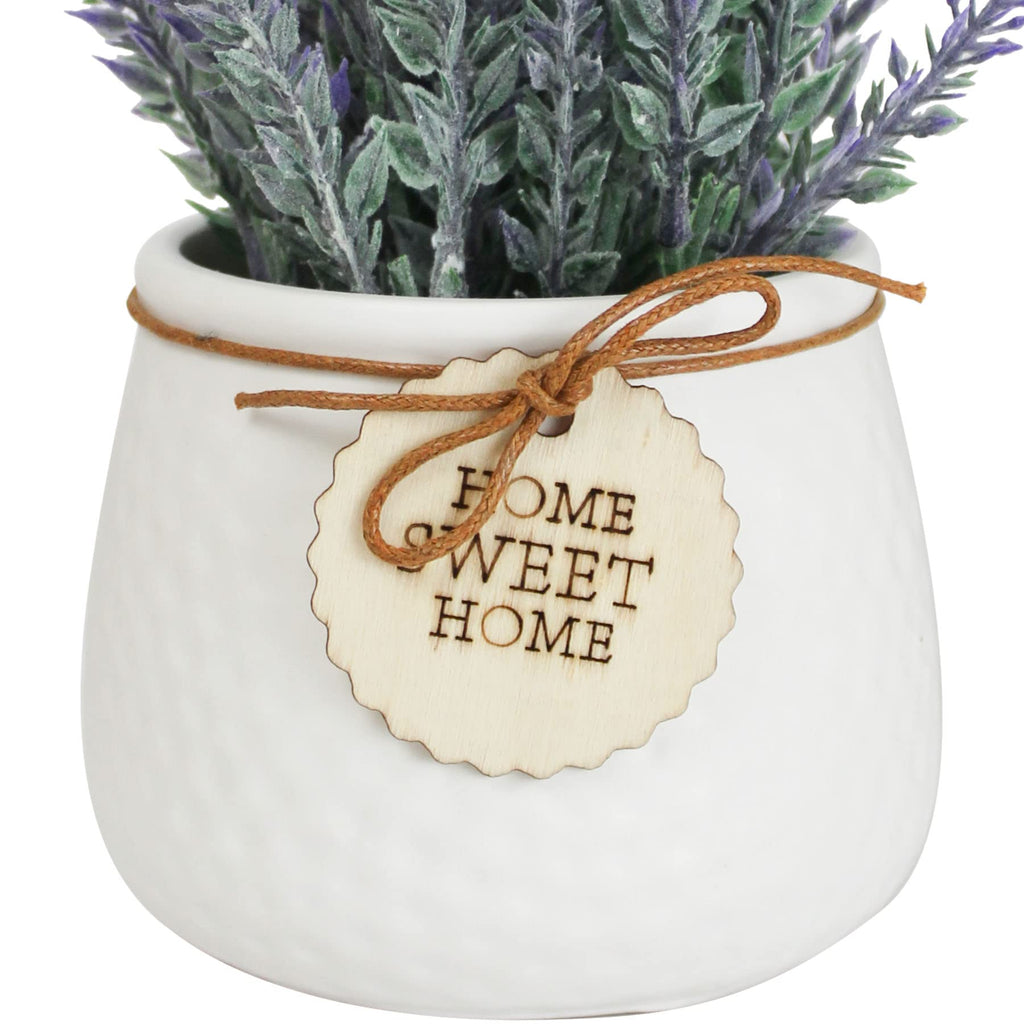 TIED RIBBONS Polyester Artificial Lavender Flower Plant with Pot (Multi, 22.8 Cm X 10.1 Cm) Home Décor Items for Living Room Balcony Kitchen Bedroom Office Table Top Decoration