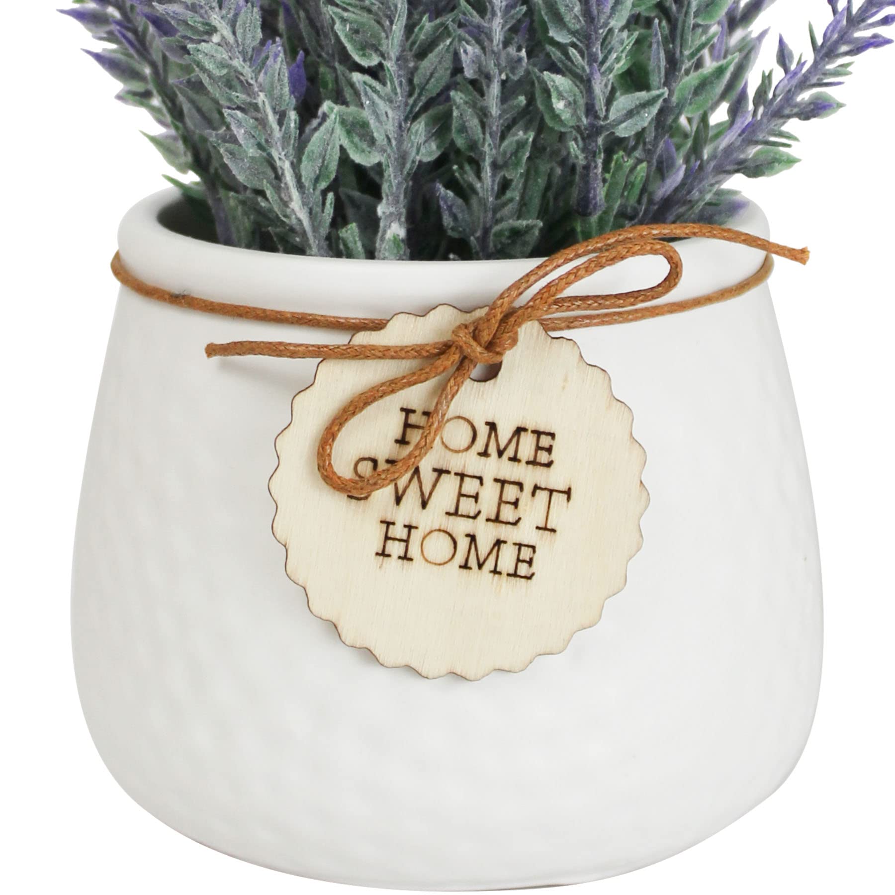 TIED RIBBONS Polyester Artificial Lavender Flower Plant with Pot (Multi, 22.8 Cm X 10.1 Cm) Home Décor Items for Living Room Balcony Kitchen Bedroom Office Table Top Decoration