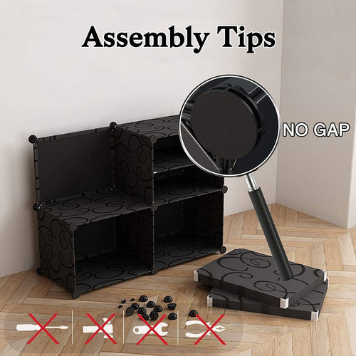 AYSIS Premium Modular Plastic Shoe Rack for Home with Door | 𝟏𝟐-𝐓𝐢𝐞𝐫 Stackable Shoe Organizer | Waterproof & Dustproof | Space Saving Storage for Home, Bedroom & Entryway【Grey, 12-Shelf-6-Door】