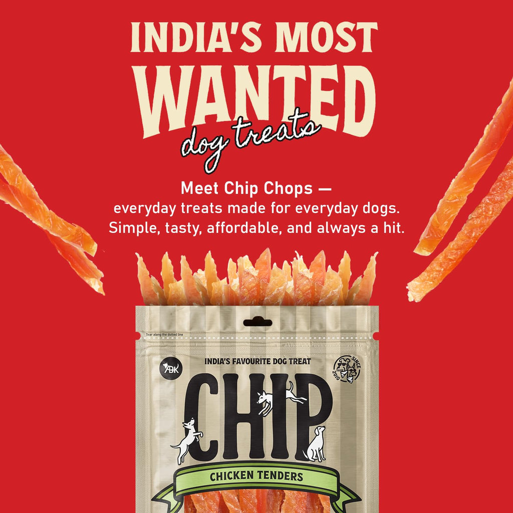 Chip Chops Chicken Tenders Slice Dog Treats | High Protein, Low Fat, Crunchy & Tasty Dry Treats | Optimum Health Formula, Healthy & Easily Digestible Snack for All Life Stages – 70g