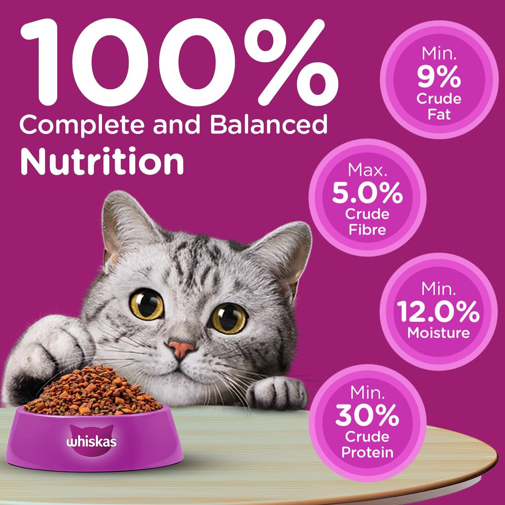 Whiskas Adult (1+ Years) Dry Cat Food, Tuna Flavour, 3 kg, Contains 41 Essential Nutrients, Complete & Balanced Nutrition for Adult Cats