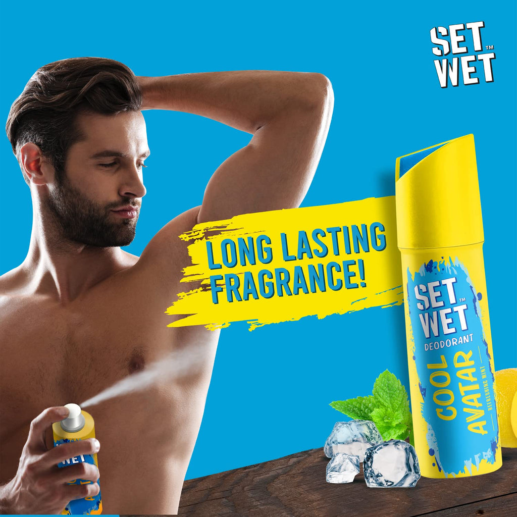 SET WET Deodorant Spray Perfume Cool, Charm & Mischief Avatar for men, 150ml (Pack of 3)