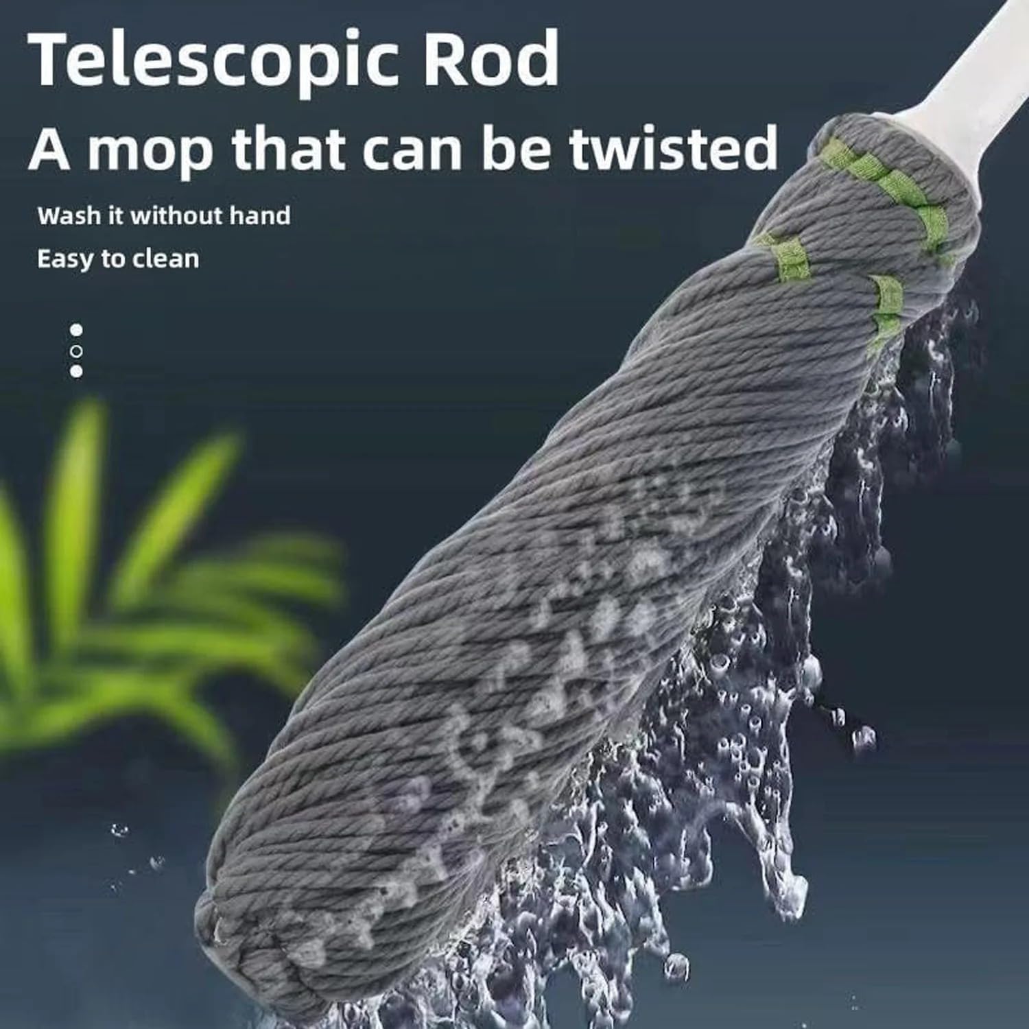 Microfiber Twist Mop for Floor Cleaning – Heavy Duty Squeeze Twist Mop Stick | Durable & Easy to Use Floor Cleaner | Best for Hardwood, Tile, Laminate Floors | G-Grey