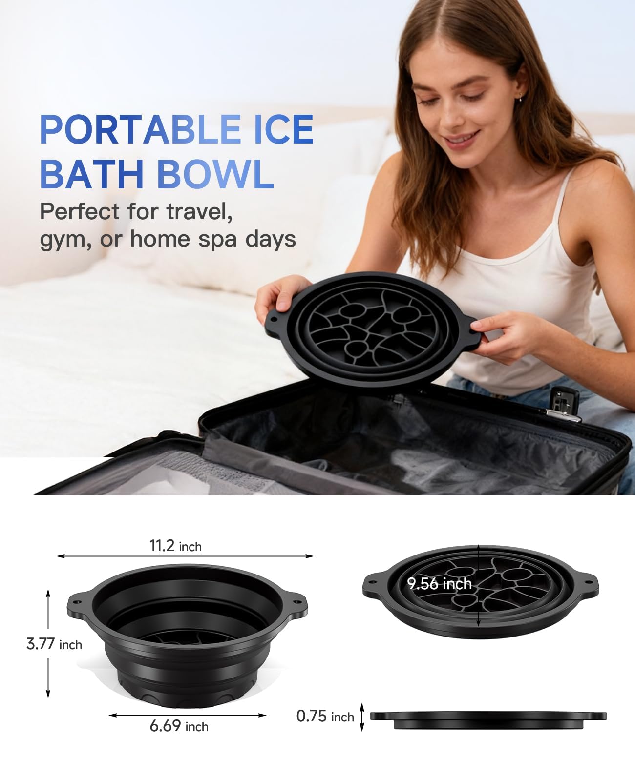 GRAYSON Face Ice Bowl | Ice Cube Tray For Face Dip | Ice Dunk Bowl For Face with Built-In Icetray, Collapsible Silicone Facial Ice Bath Bowl for Cold Plunge Therapy, Skin Tightening & Acne Relief